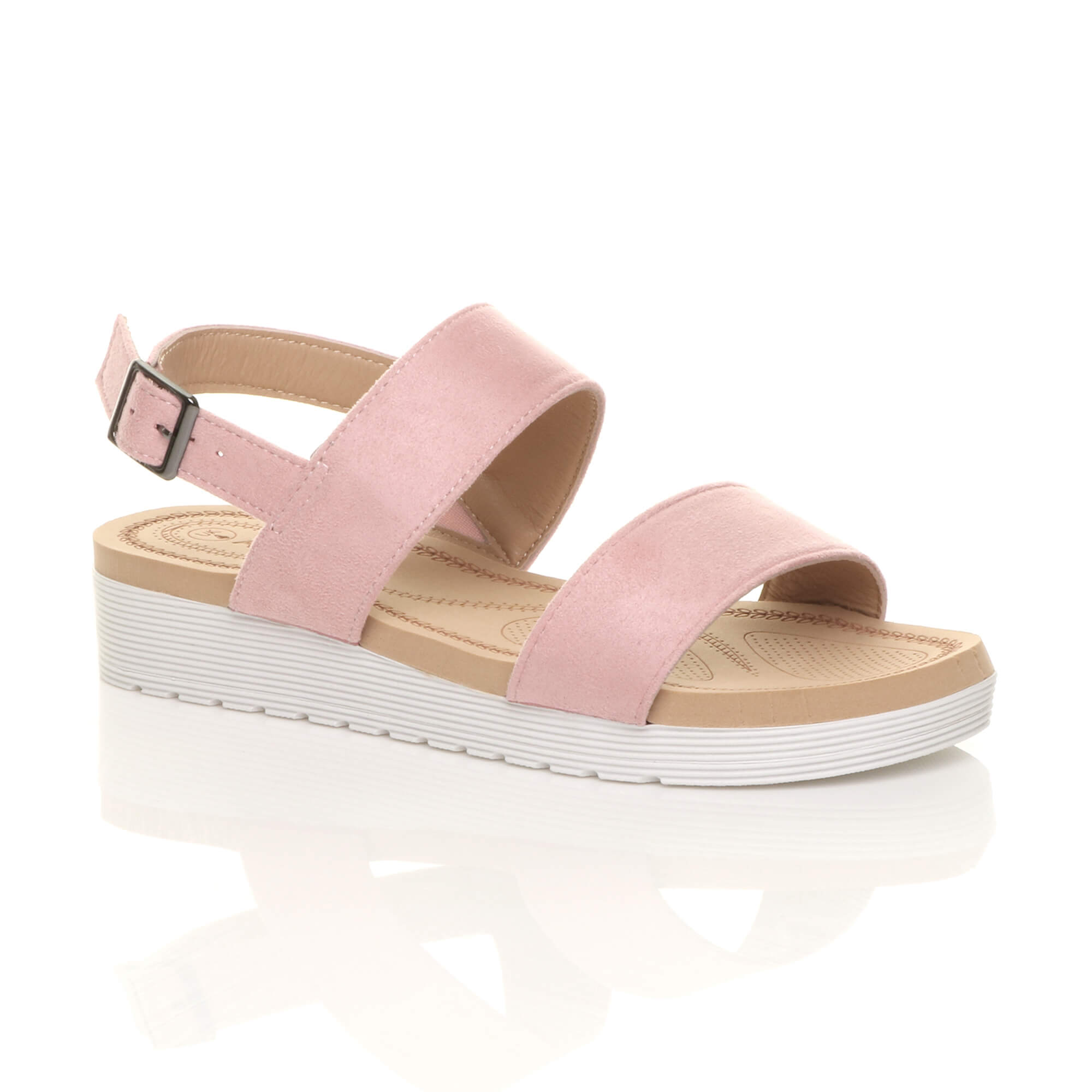 Light Pink AJVANI Light Pink Flatform Strappy Slingback Sandals, Image 1 of 6