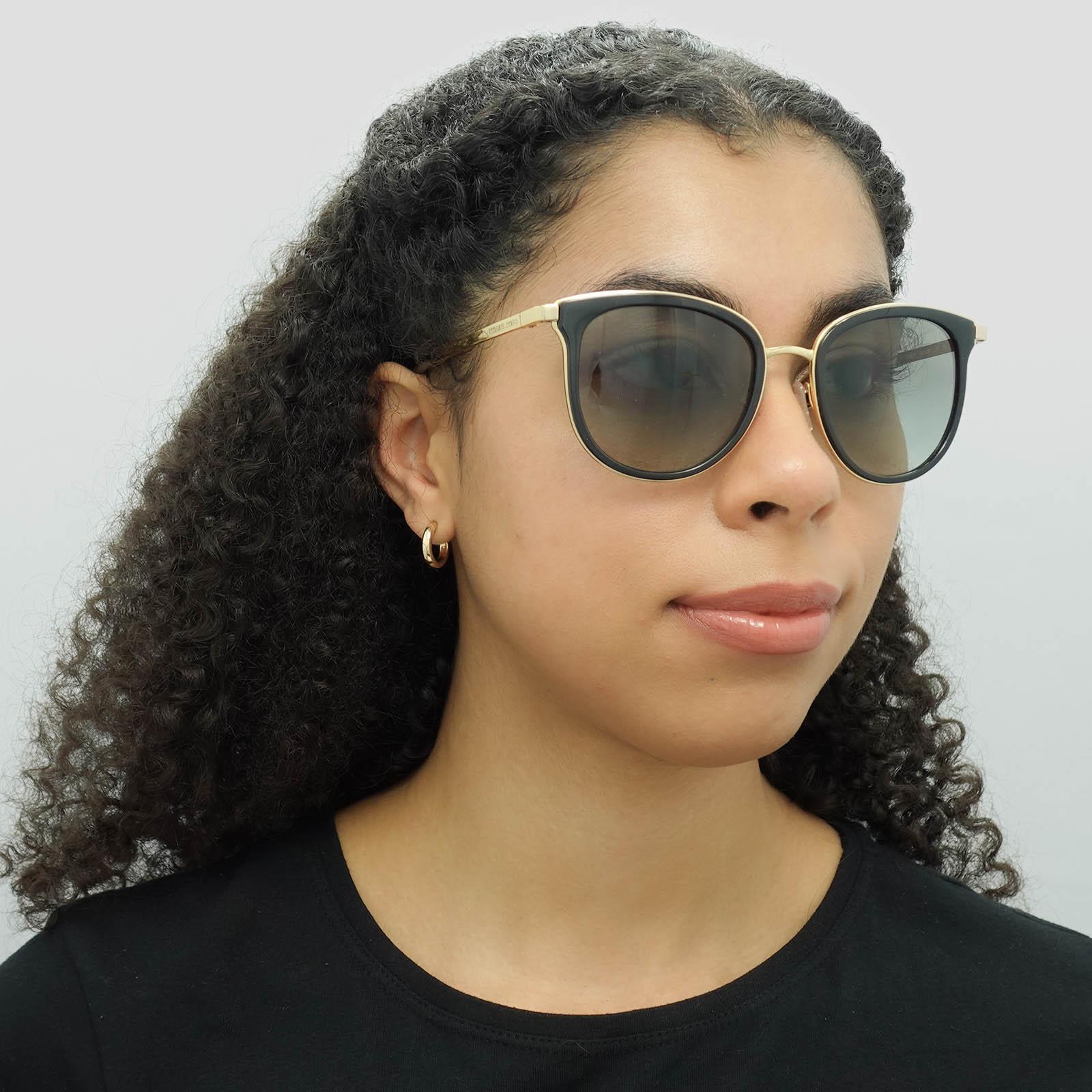 Black Cat Eye Black Gold Grey Gradient Sunglasses, Image 5 of 6