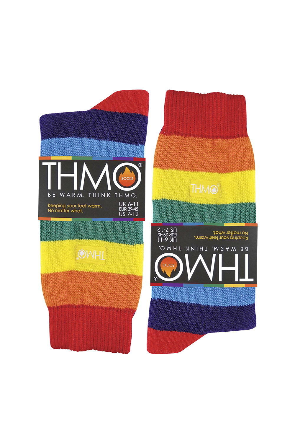 Multi & Rainbow Thermal Socks, Image 2 of 4