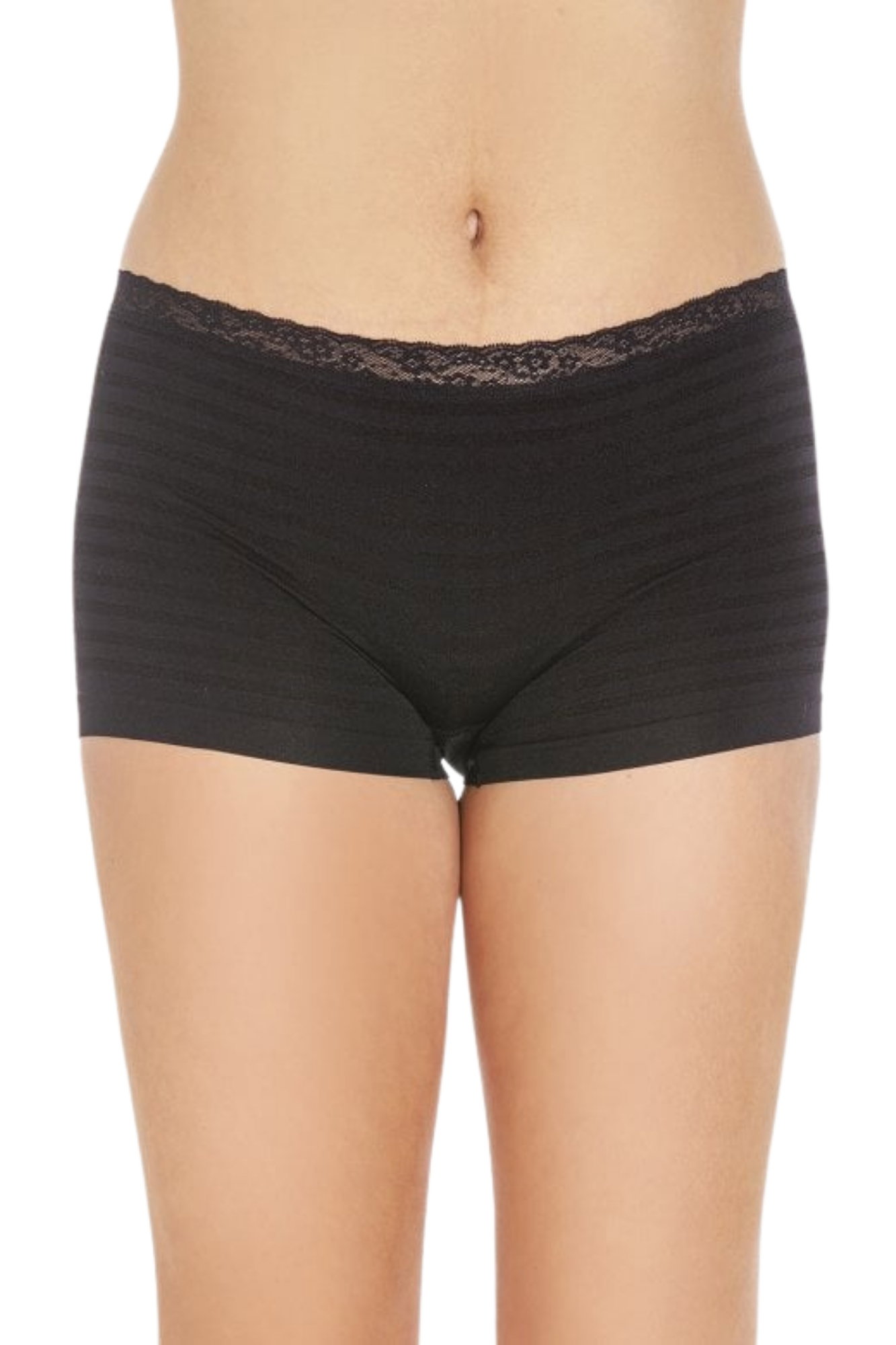 Black Camille Lingerie Black 3 Pack Smooth Seamless Boxers, Image 1 of 4