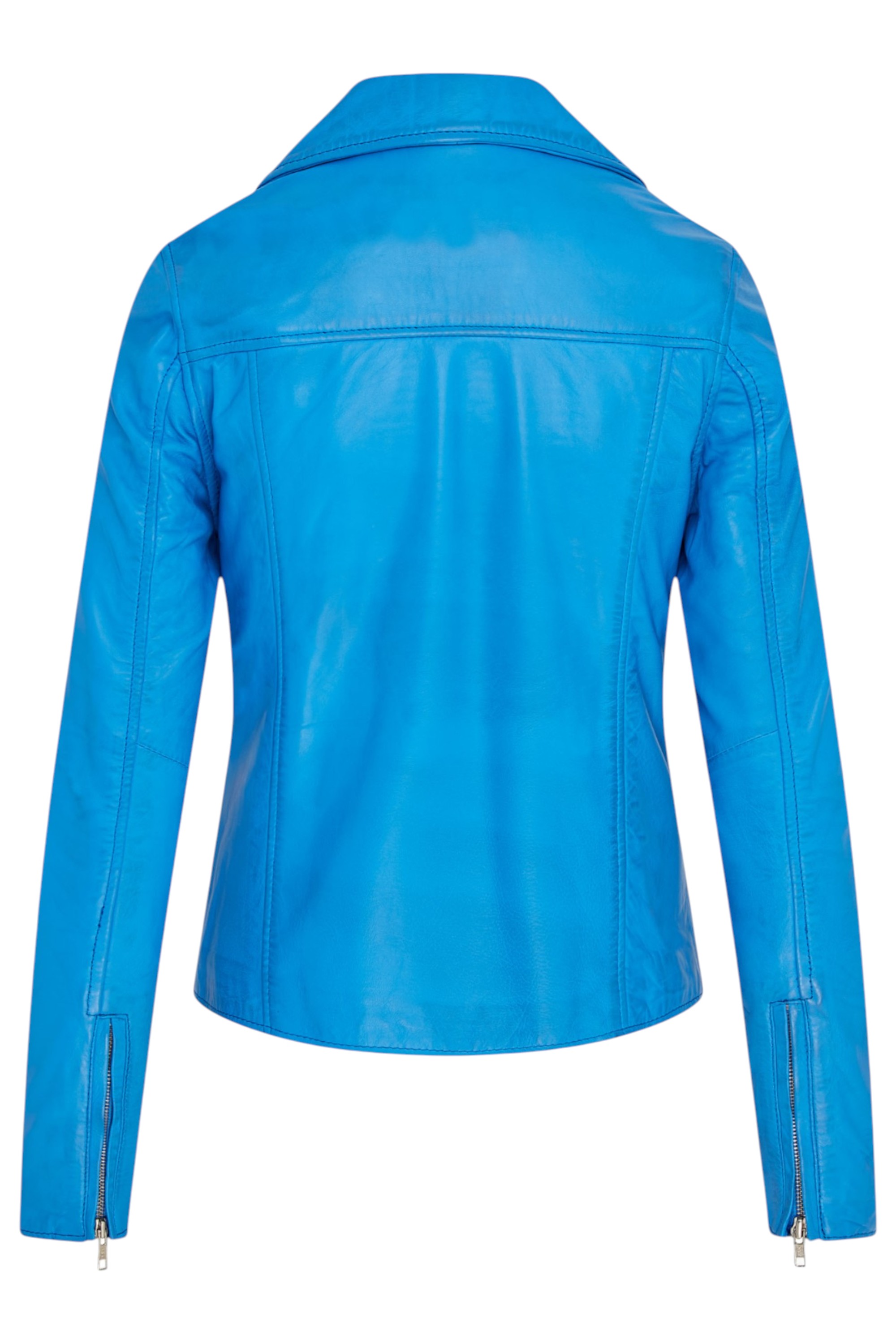 Blue Infinity Leather Blue Brando Biker Leather Jacket-Broome, Image 4 of 7