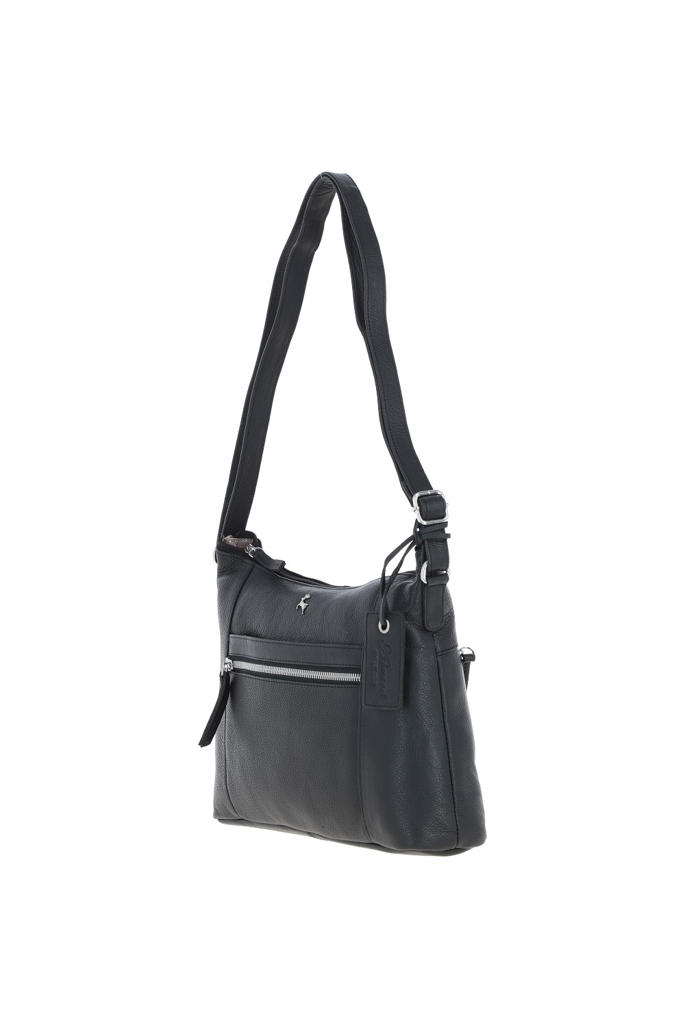 Black 'Milano' Real Leather Essentials Crossbody Bag, Image 2 of 3