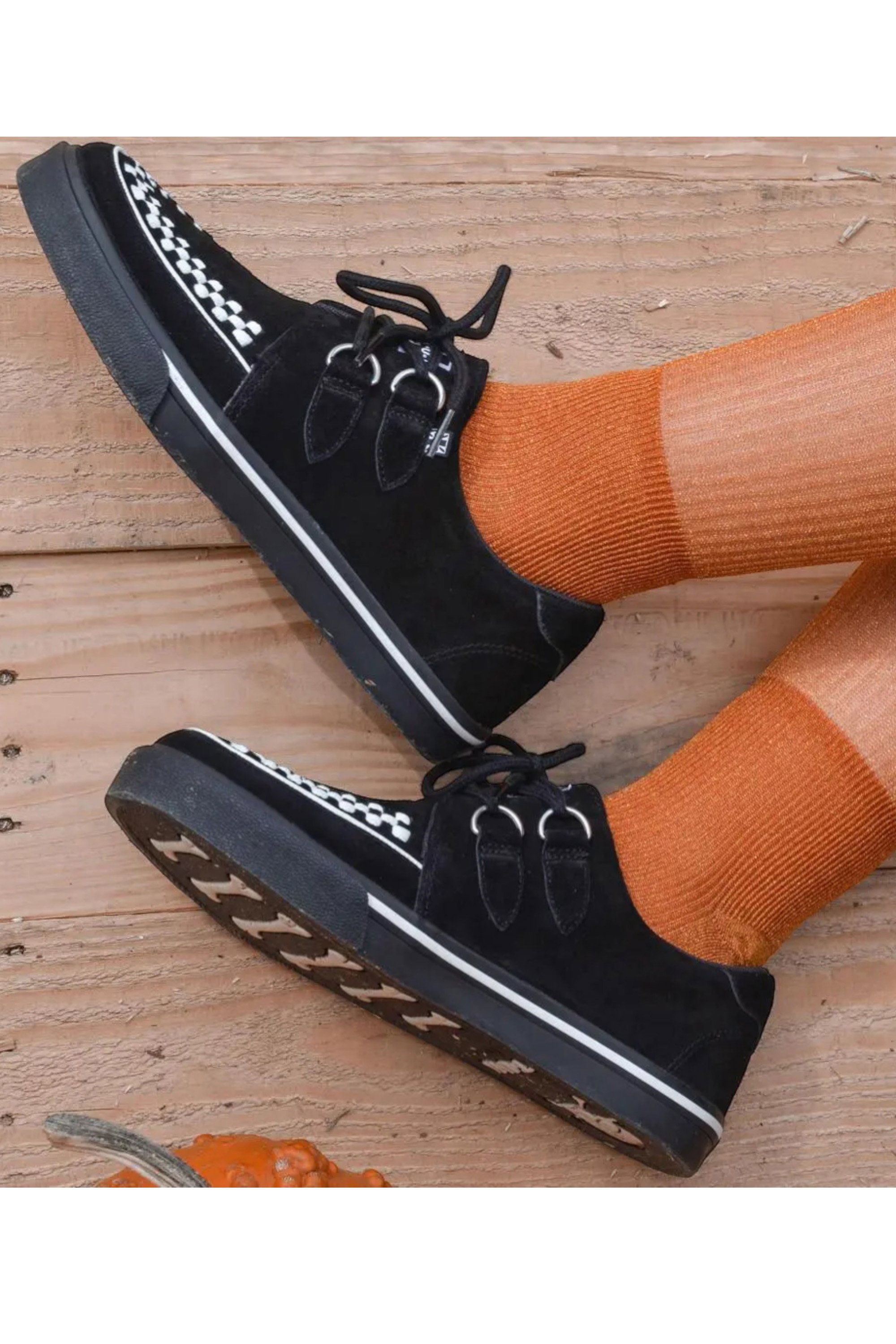 Black TUK Footwear Black Pointed Creeper Sneaker Suede Shoes, Image 7 of 8