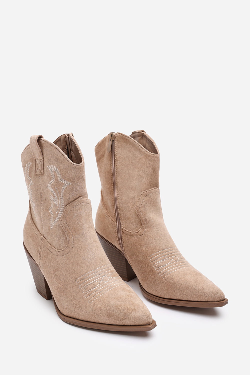 Camel Seraphina Cowboy Ankle Boots Block Heel, Image 3 of 5