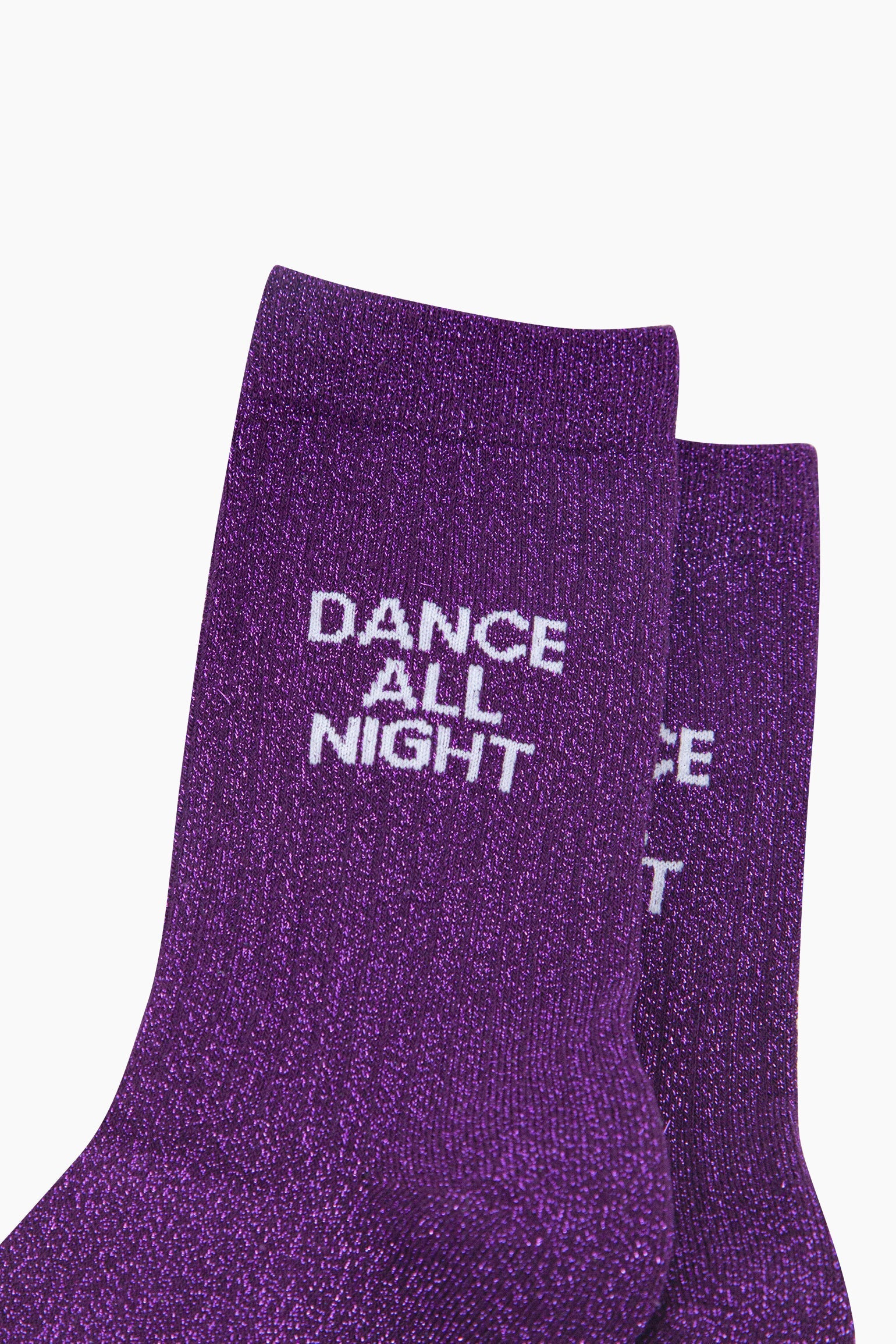 Purple Dance All Night Combed Cotton Glitter Socks, Image 2 of 4