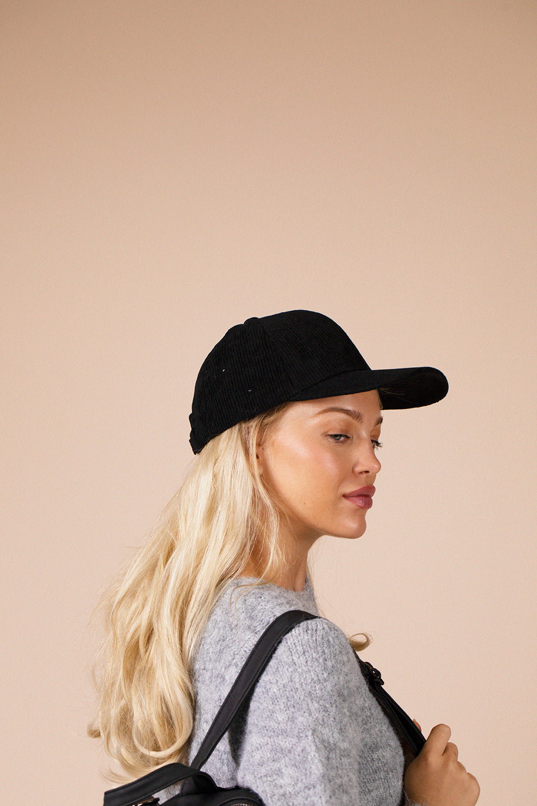 Black Corduroy Cap, Image 3 of 6