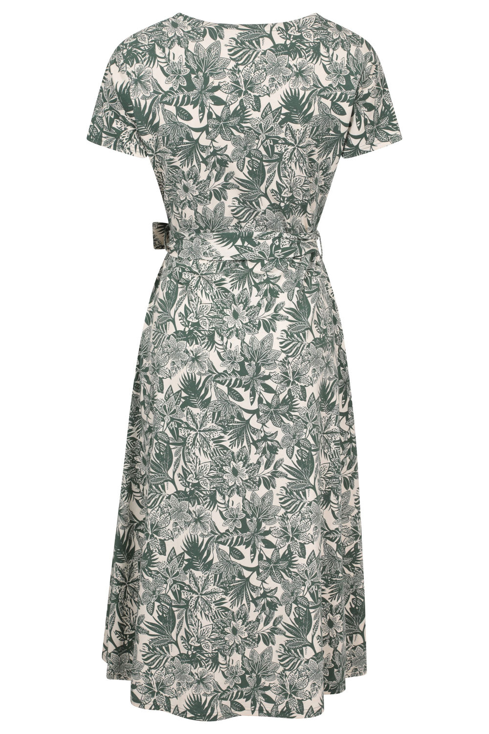 Khaki Santorini Floral Wrap Midi Dress, Image 2 of 3