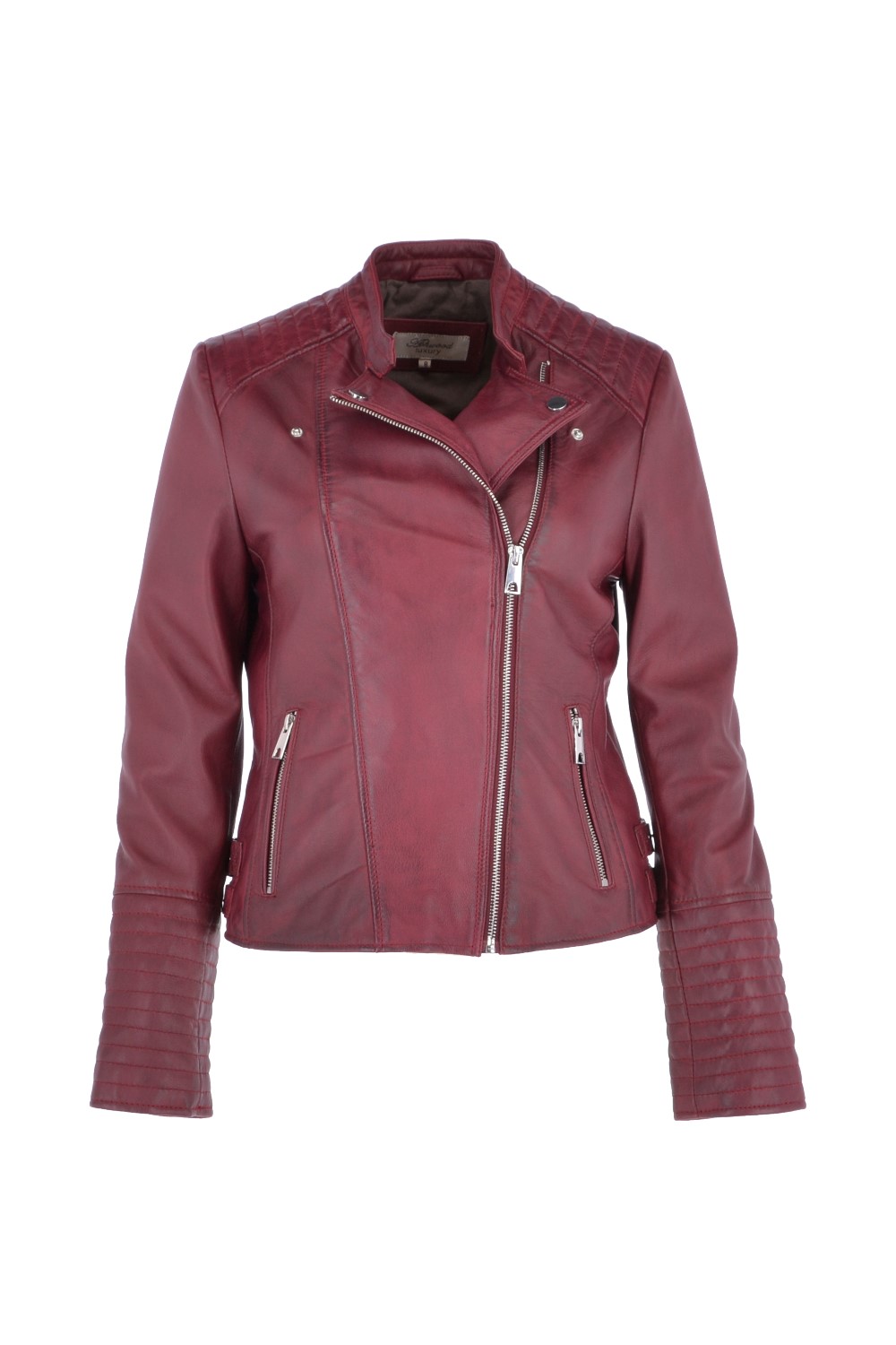 Red Ashwood Leather Red 'Casey' Real Leather Biker Jacket, Image 1 of 4