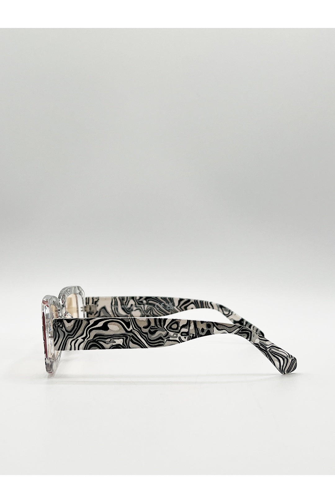 Multi Zebra Print Square Frame Sunglasses, Image 3 of 4