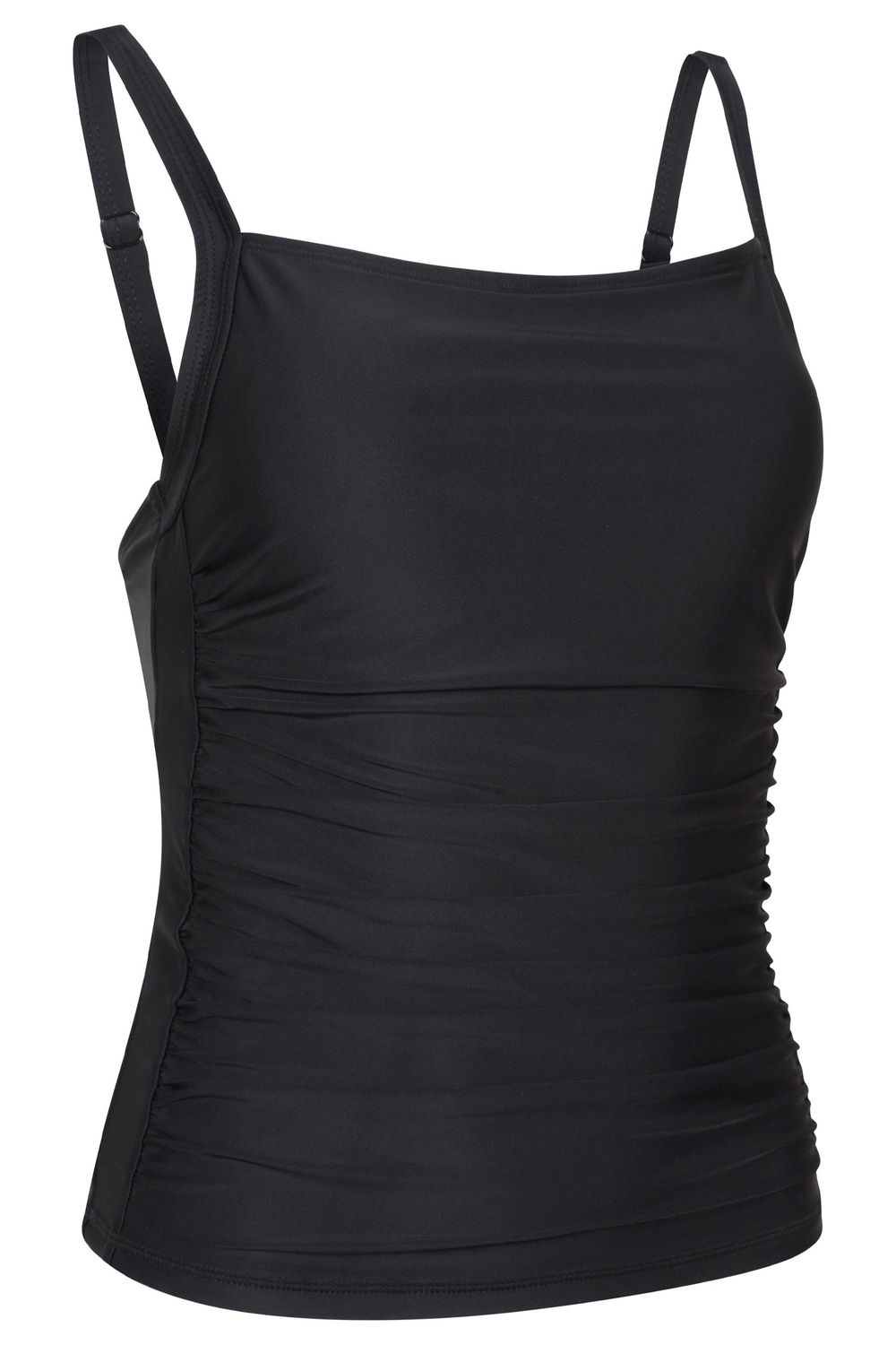 Black Plain Tummy Control Tankini Top, Image 3 of 3
