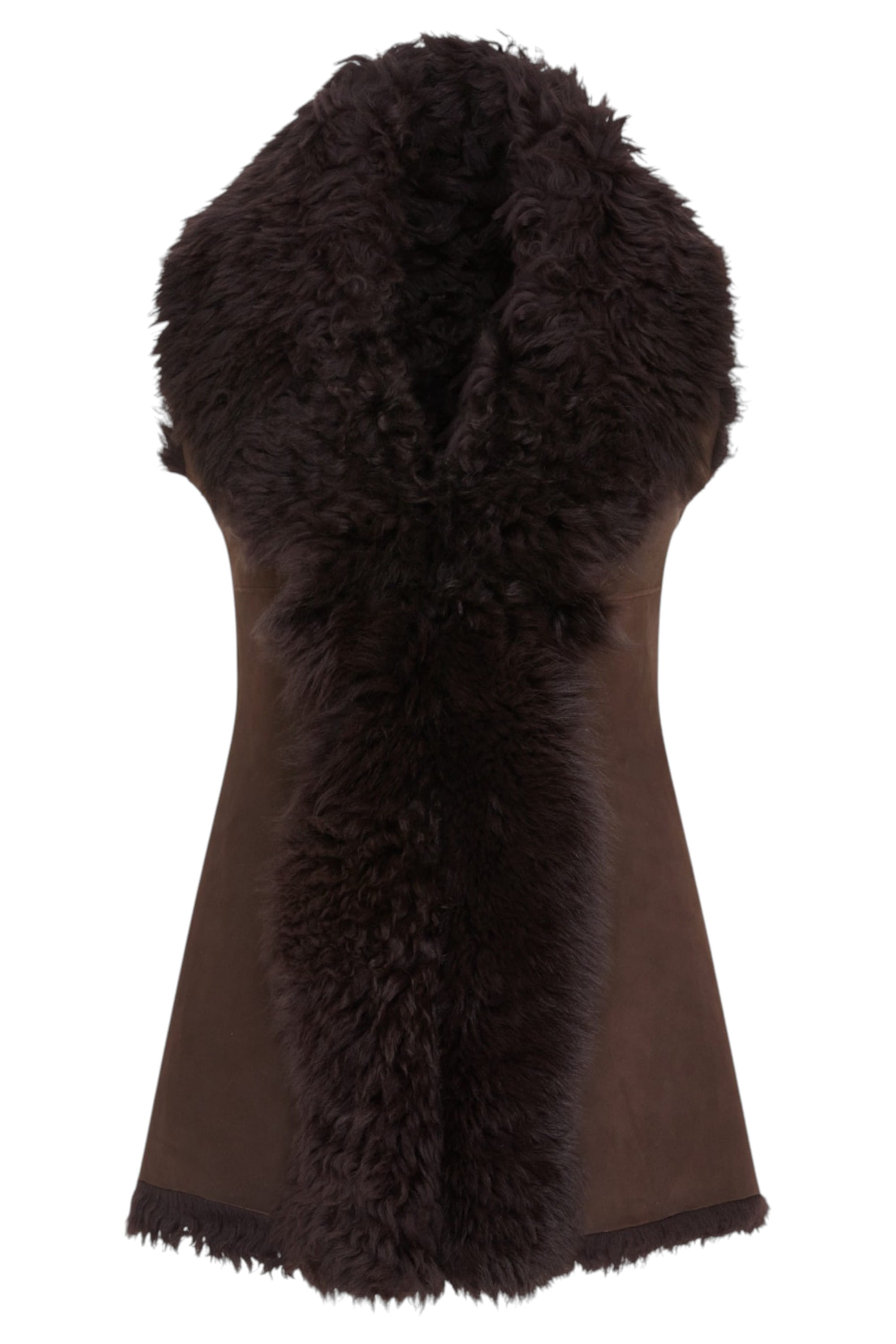 Brown Toscana Shearling Sheep Leather Gilet, Image 1 of 7