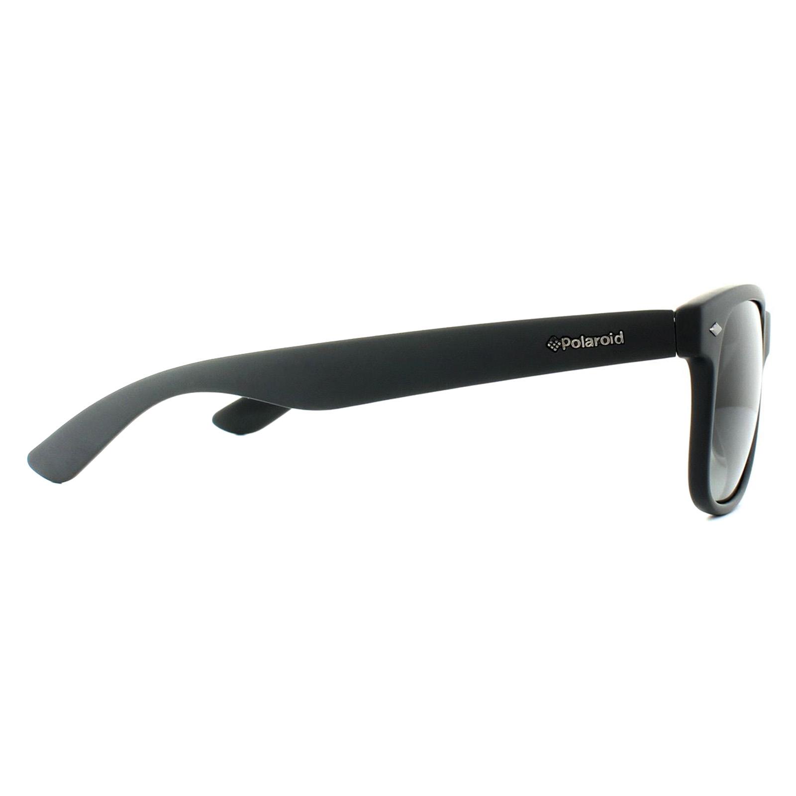 Black Polaroid Black Rectangle Matt Black Smoke Grey Gradient Polarized Sunglasses, Image 4 of 4