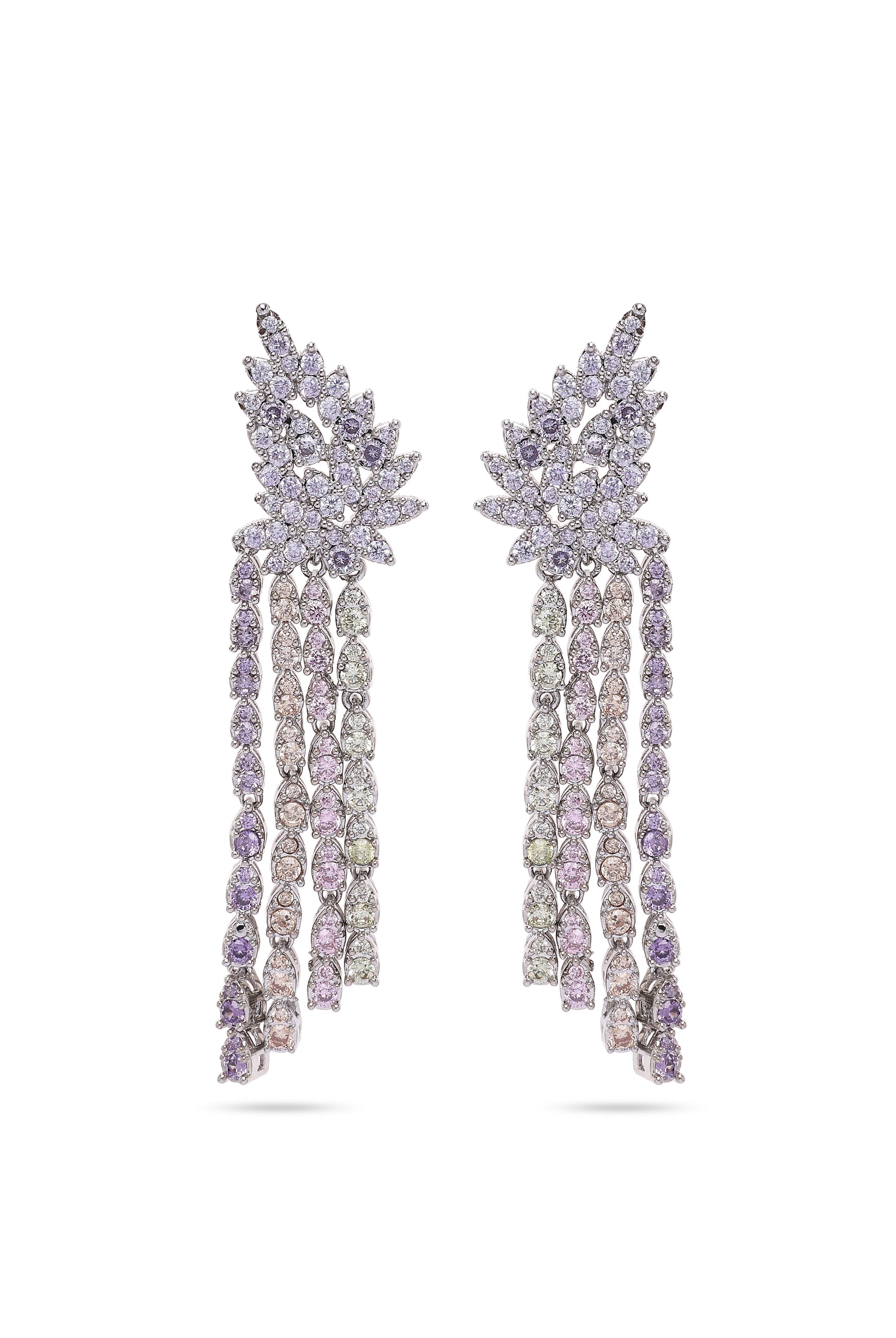Purple Light Purple Tassel Earrings