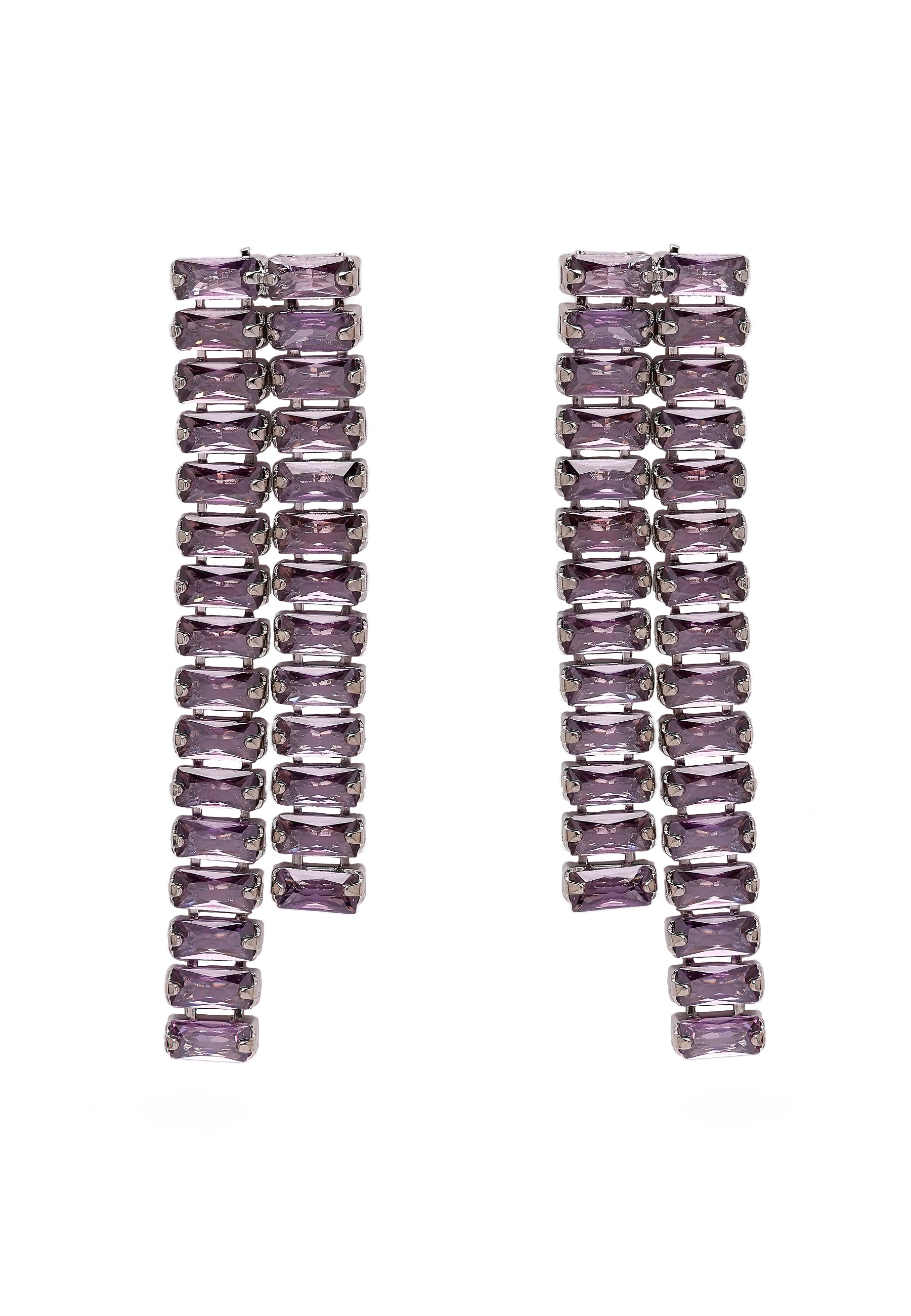 Purple Diva Asymmetric Dangler Earrings
