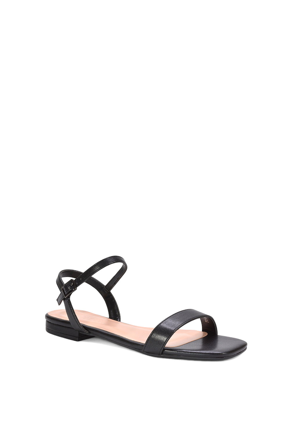 Black XY LONDON Black 'Hallie' Open Toe Flat Strappy Sandals With Ankle Strap, Image 2 of 5