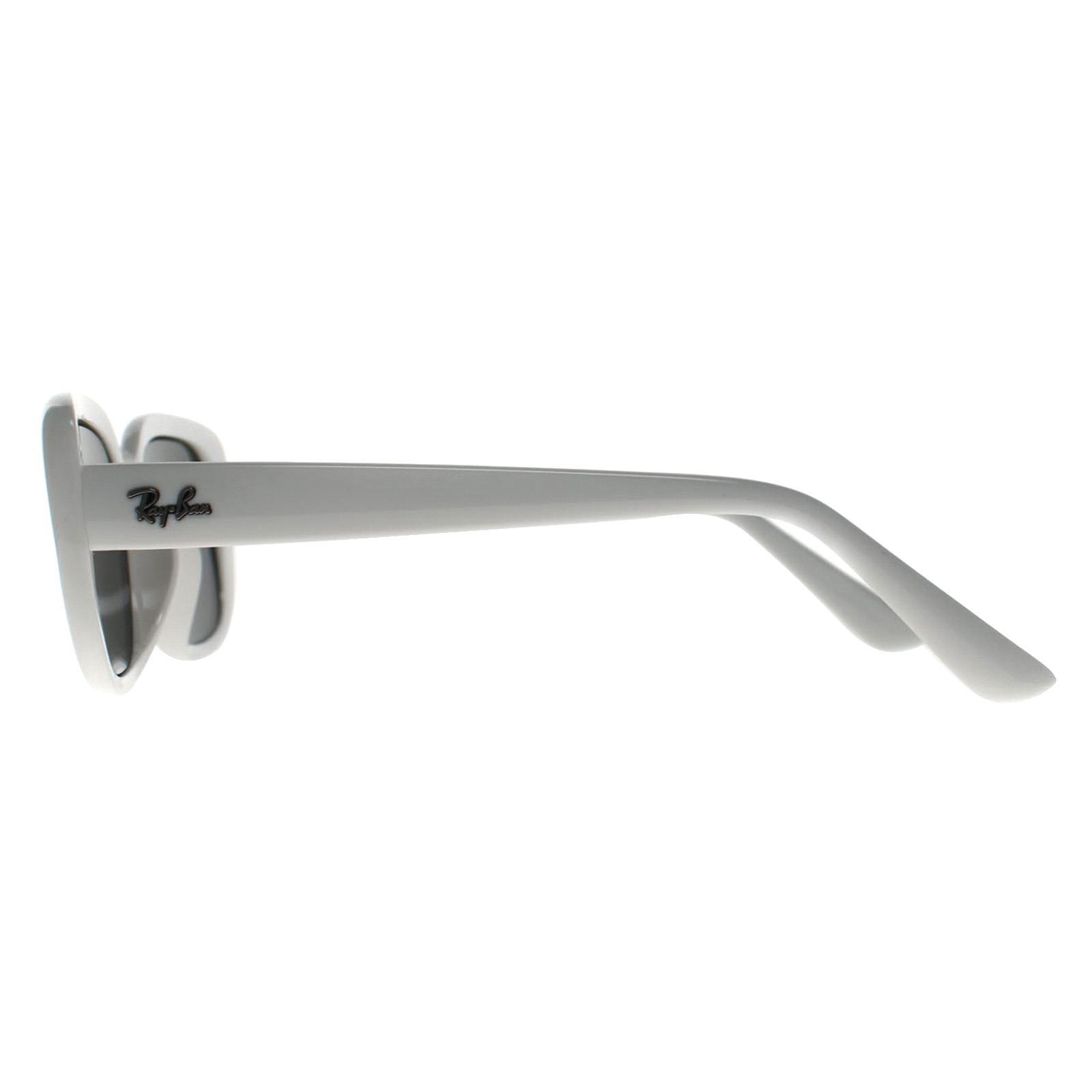 White Ray-Ban White Rectangle Polished White Dark Grey RB4421D Bio Based, Image 3 of 3
