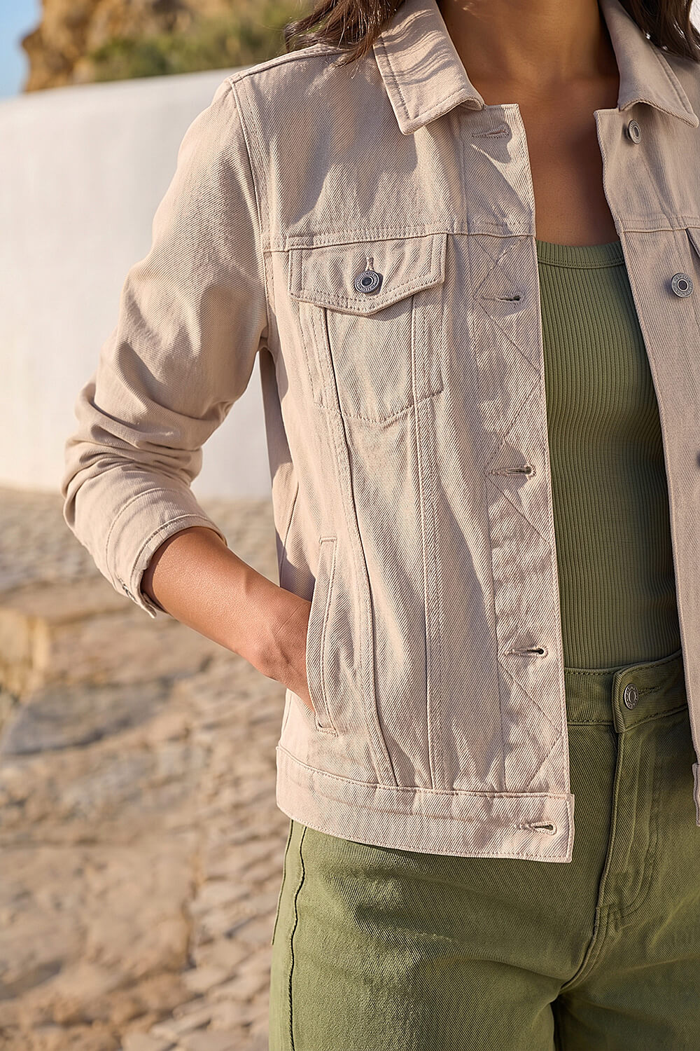 Natural Classic Cotton Denim Jacket, Image 5 of 4