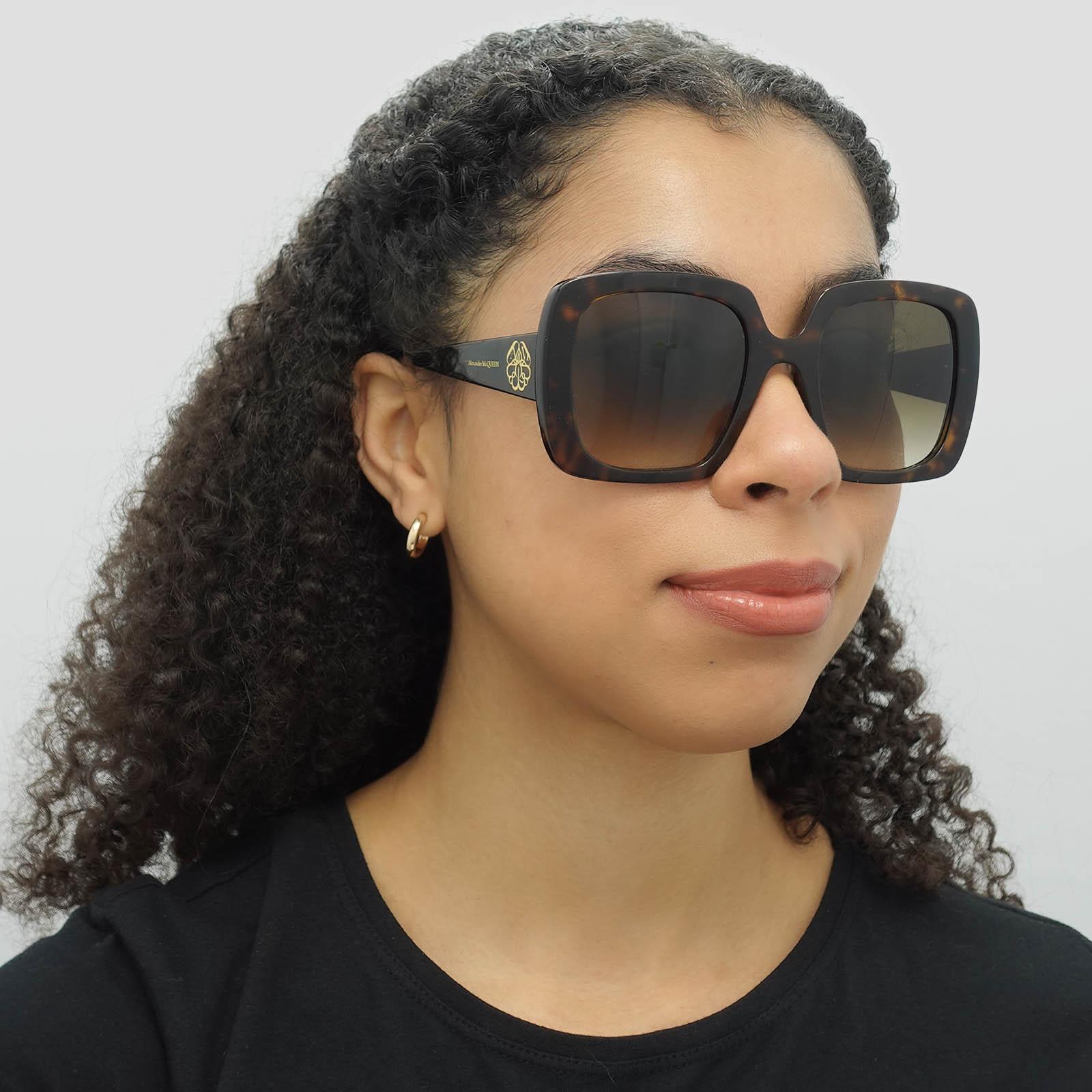 Brown Alexander McQueen Brown Square Tortoise Brown Gradient AM0378S, Image 4 of 4