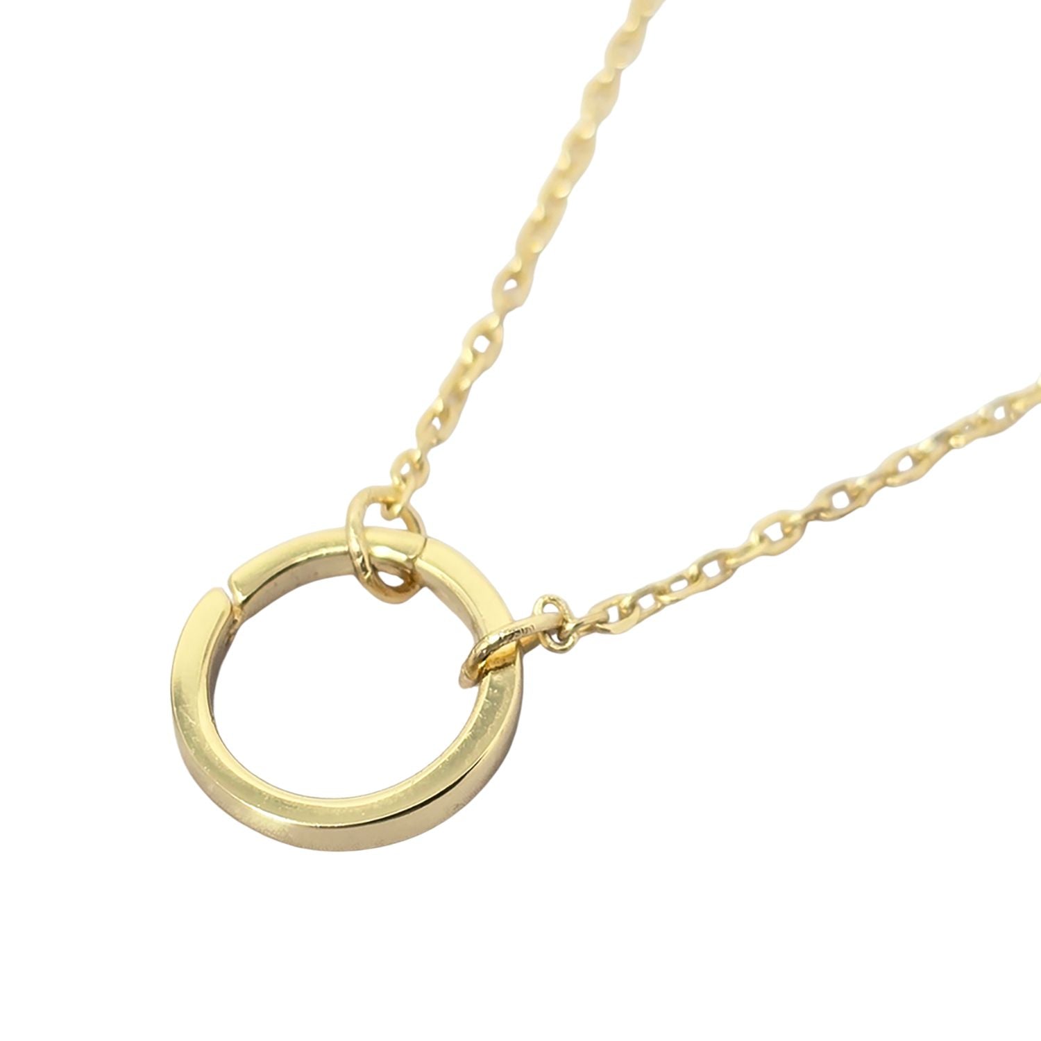 Metallic Gold Plated Necklace With Openable Spring Clasp