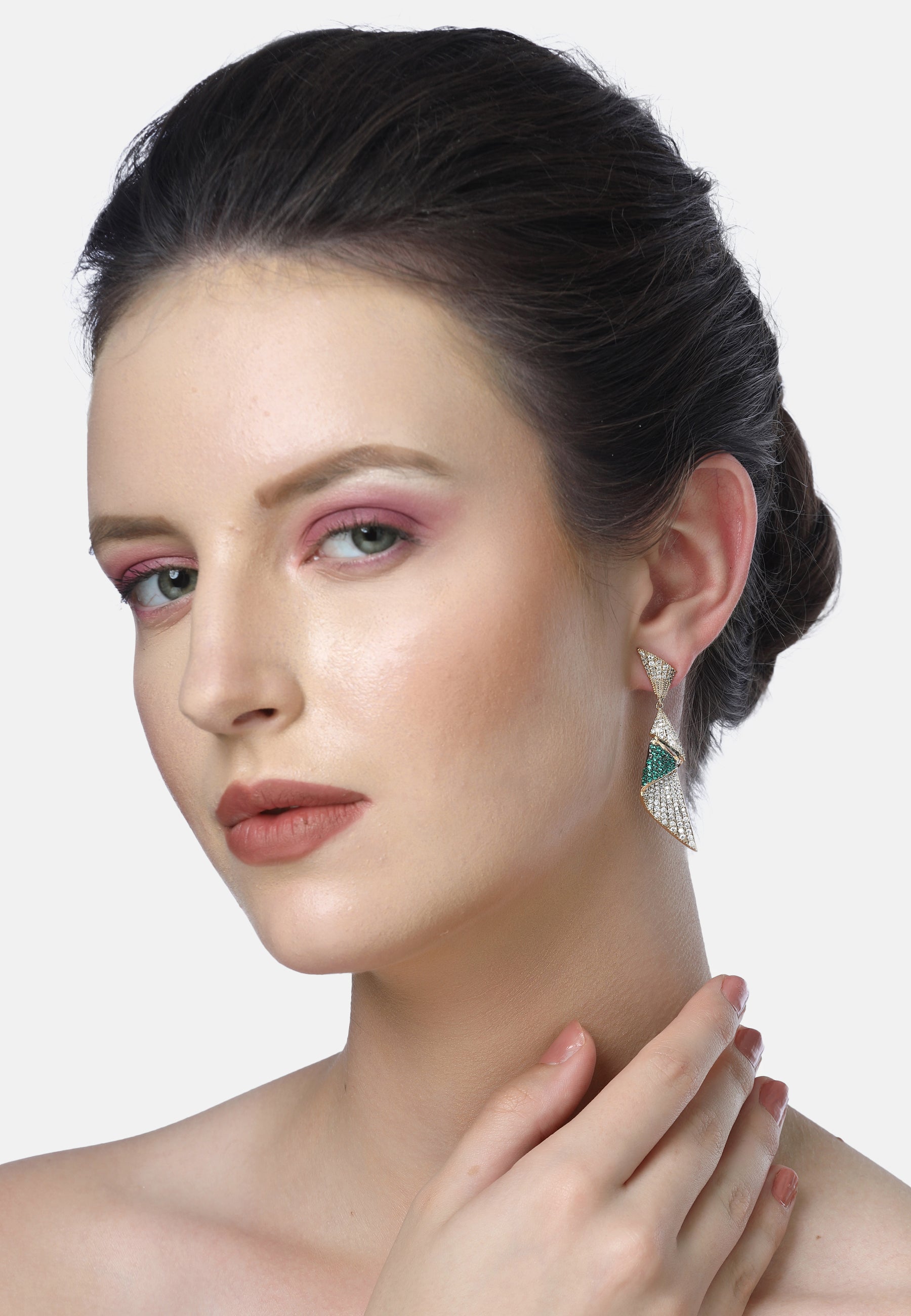 Gold Diva Luxury Shell Dangle Earrings, Image 4 of 5