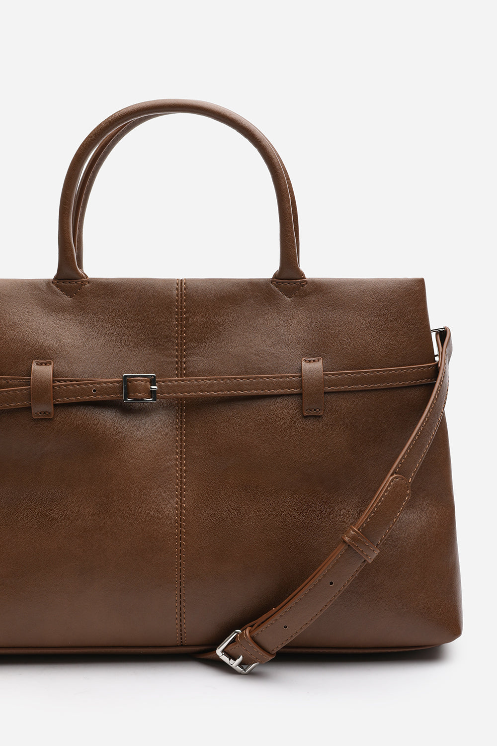 Tan Where's That From Tan Flores Luxury Structured Leather Tote Bag, Image 6 of 8
