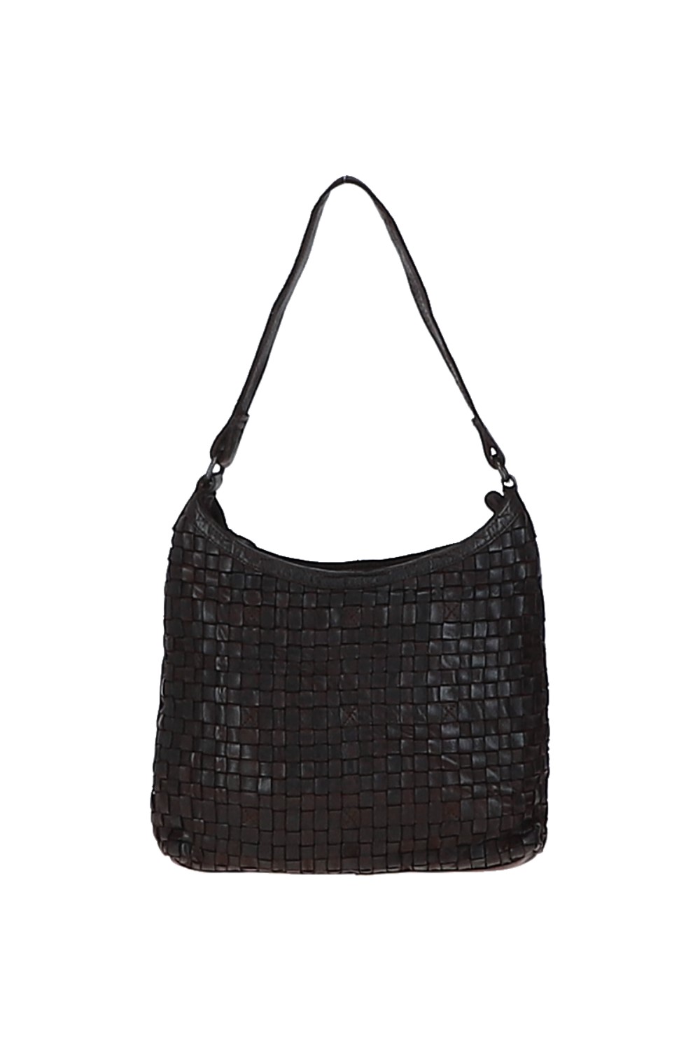 Dark Brown 'Raffinatezza' Vintage Woven Leather Shoulder Bag, Image 1 of 3