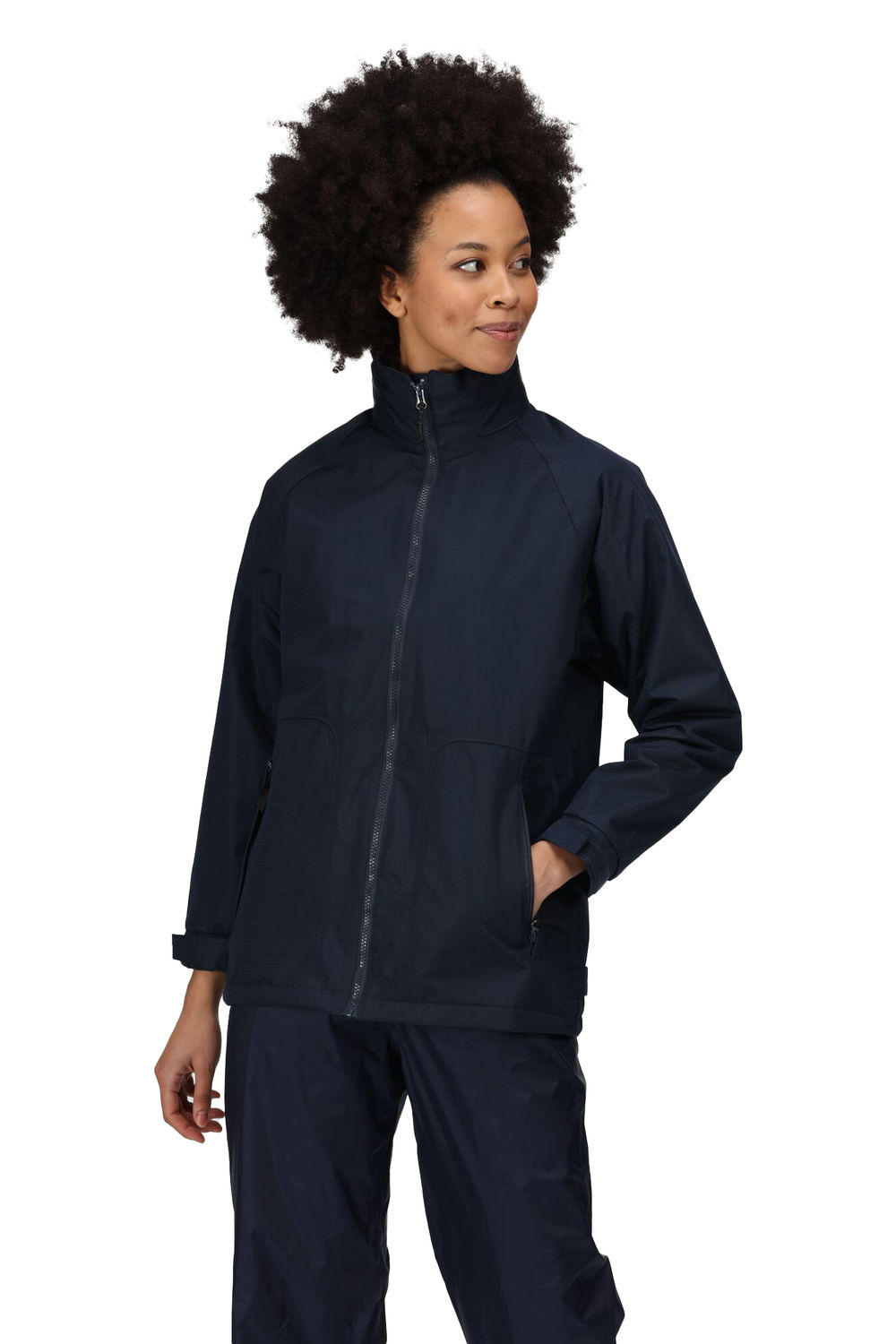 Navy Blue Waterproof Windproof Jacket, Image 3 of 5