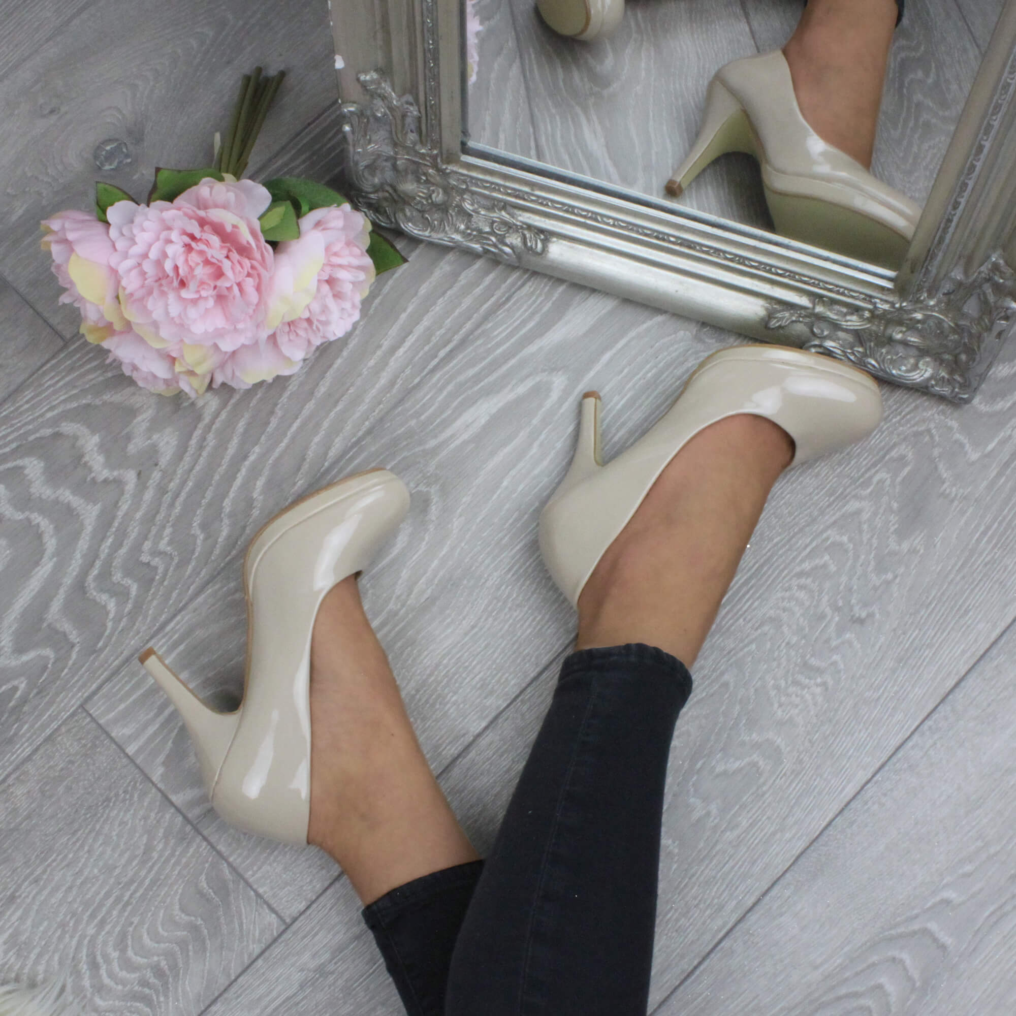 Natural AJVANI Natural High Heel Court Shoes, Image 5 of 6