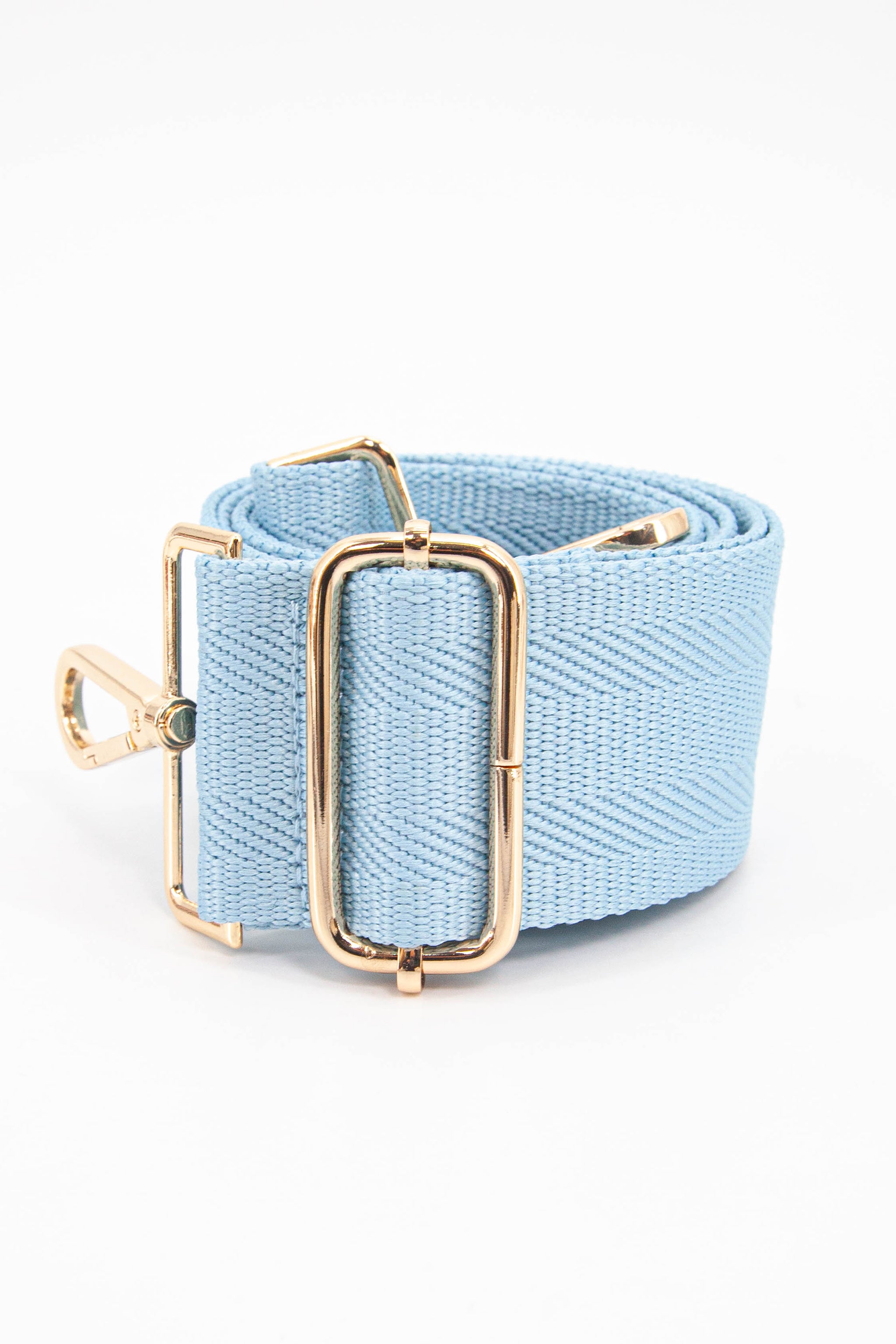 Light Blue Sarta Light Blue Plain Woven Wide Bag Strap, Image 3 of 4