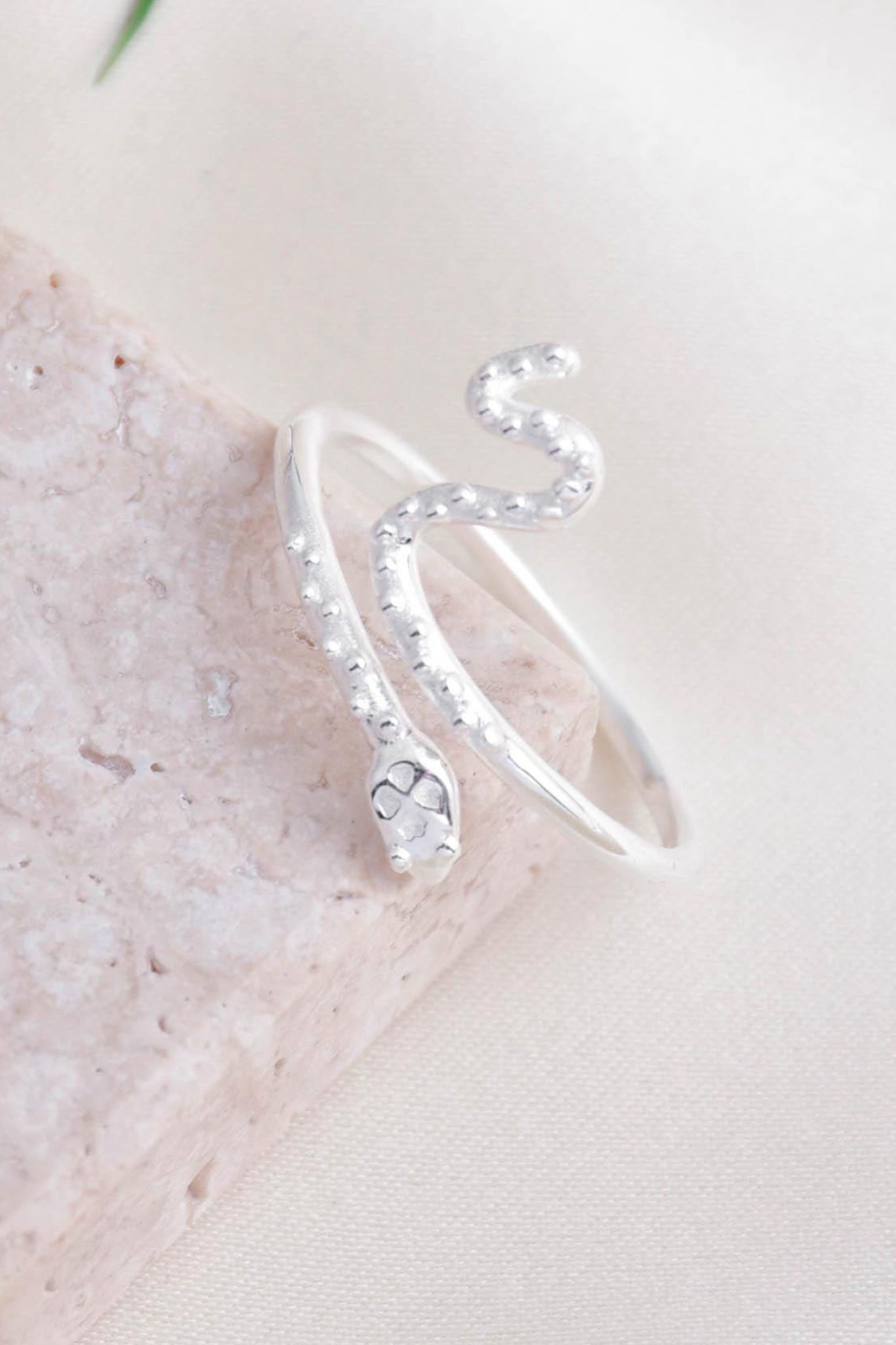 Silver Sterling Silver Snake Adjustable Ring, Image 5 of 5