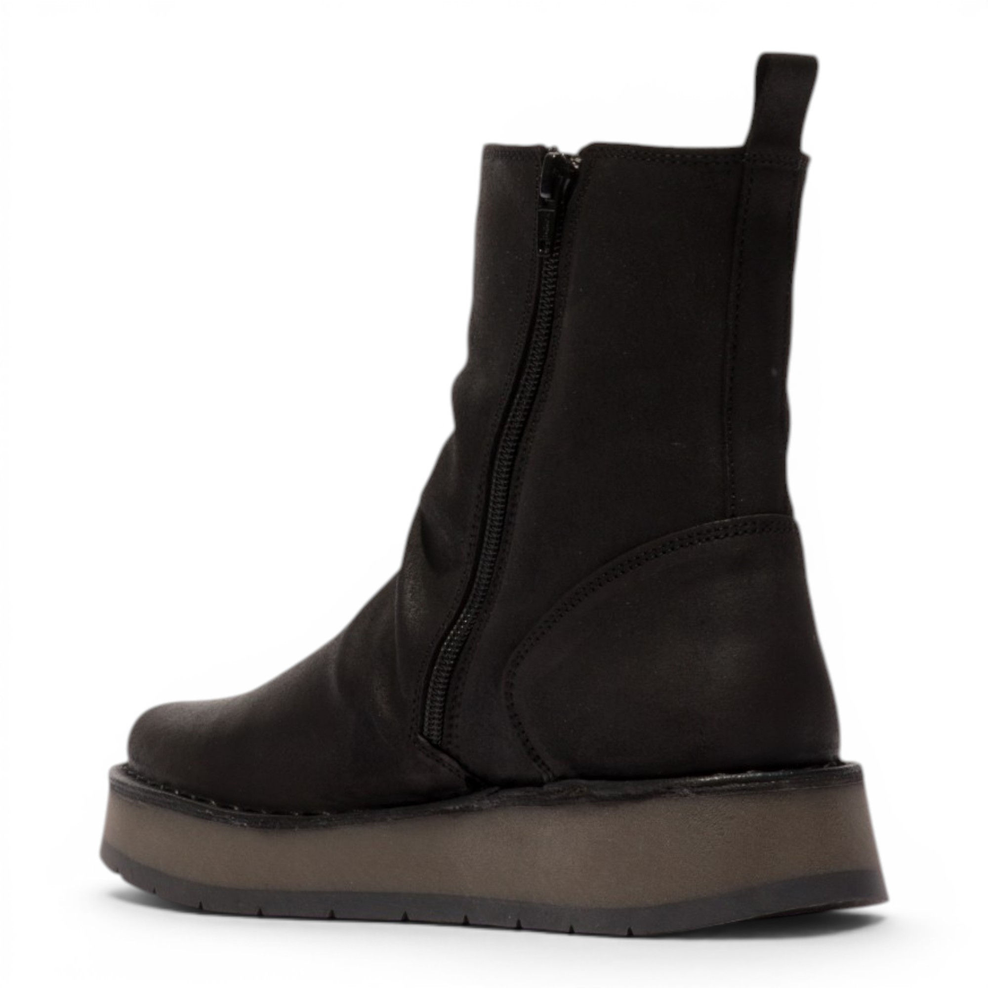 Black Womens Sued Leather Boot-RENO053FLY, Image 4 of 5