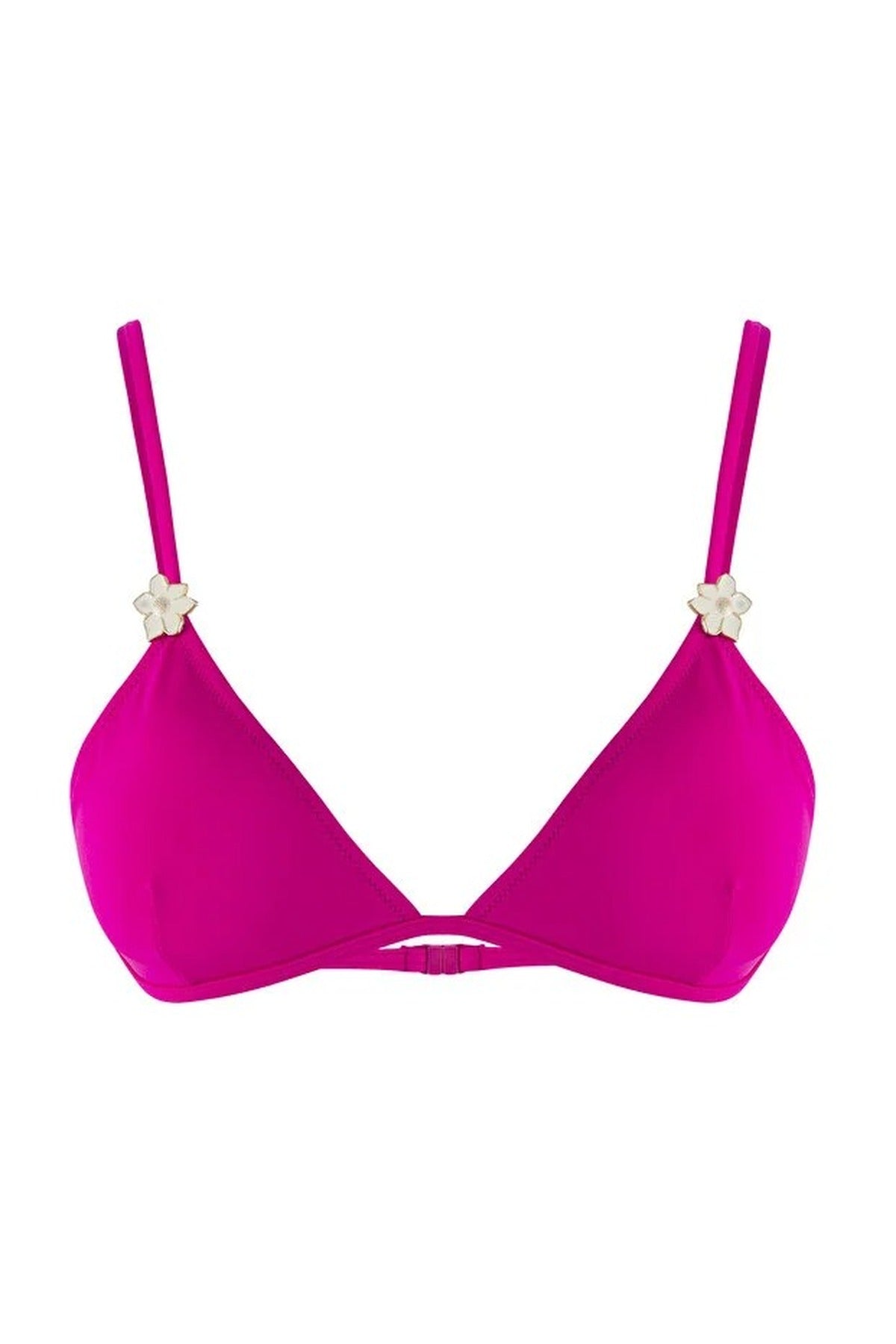 Fuchsia WOVCOR Fuchsia Applique Detail Triangle Bikini Top, Image 2 of 5