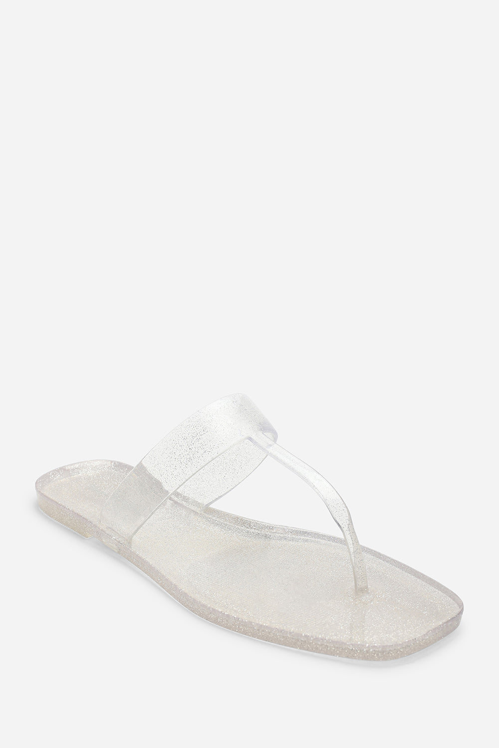 White Rosalyn Glitter Thong Flip Flop Sandals, Image 3 of 6