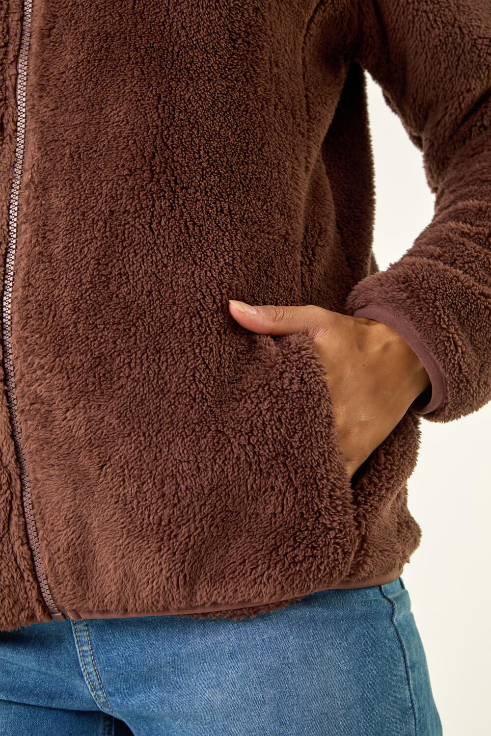 Chocolate Soft Sherpa Fleece Jacket, Image 7 of 6