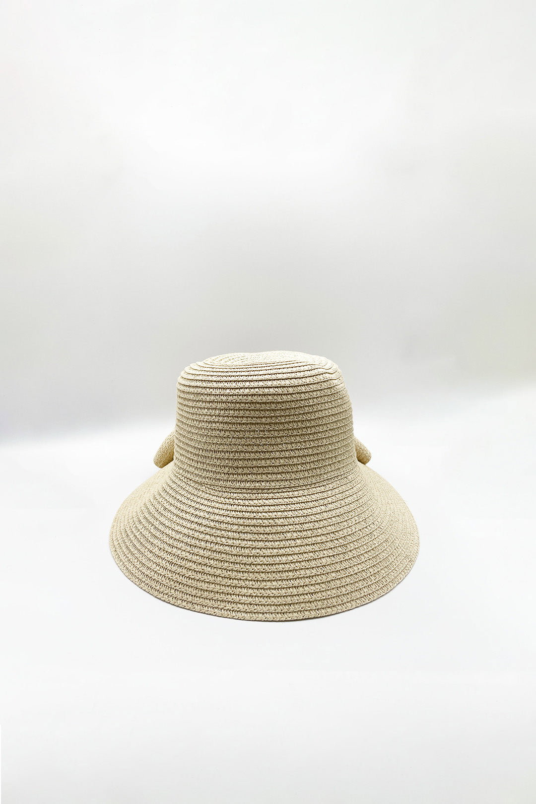 Beige Bow Foldable Summer Hat, Image 3 of 4