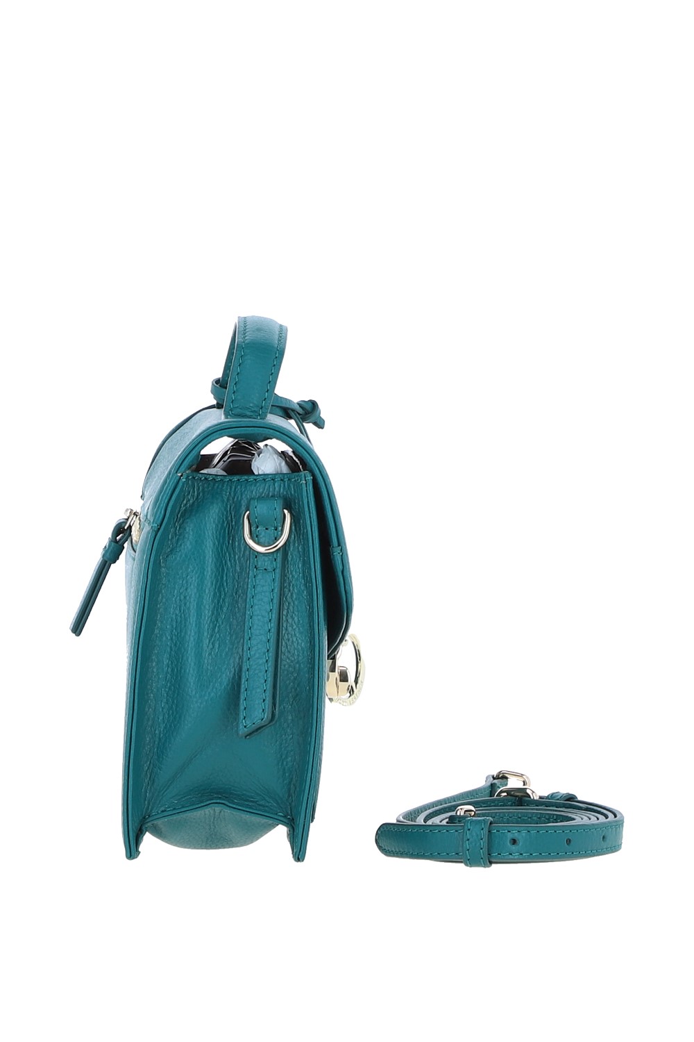 Green Ashwood Leather Green Compact Handbag With Detachable Crossbody Strap, Image 4 of 4