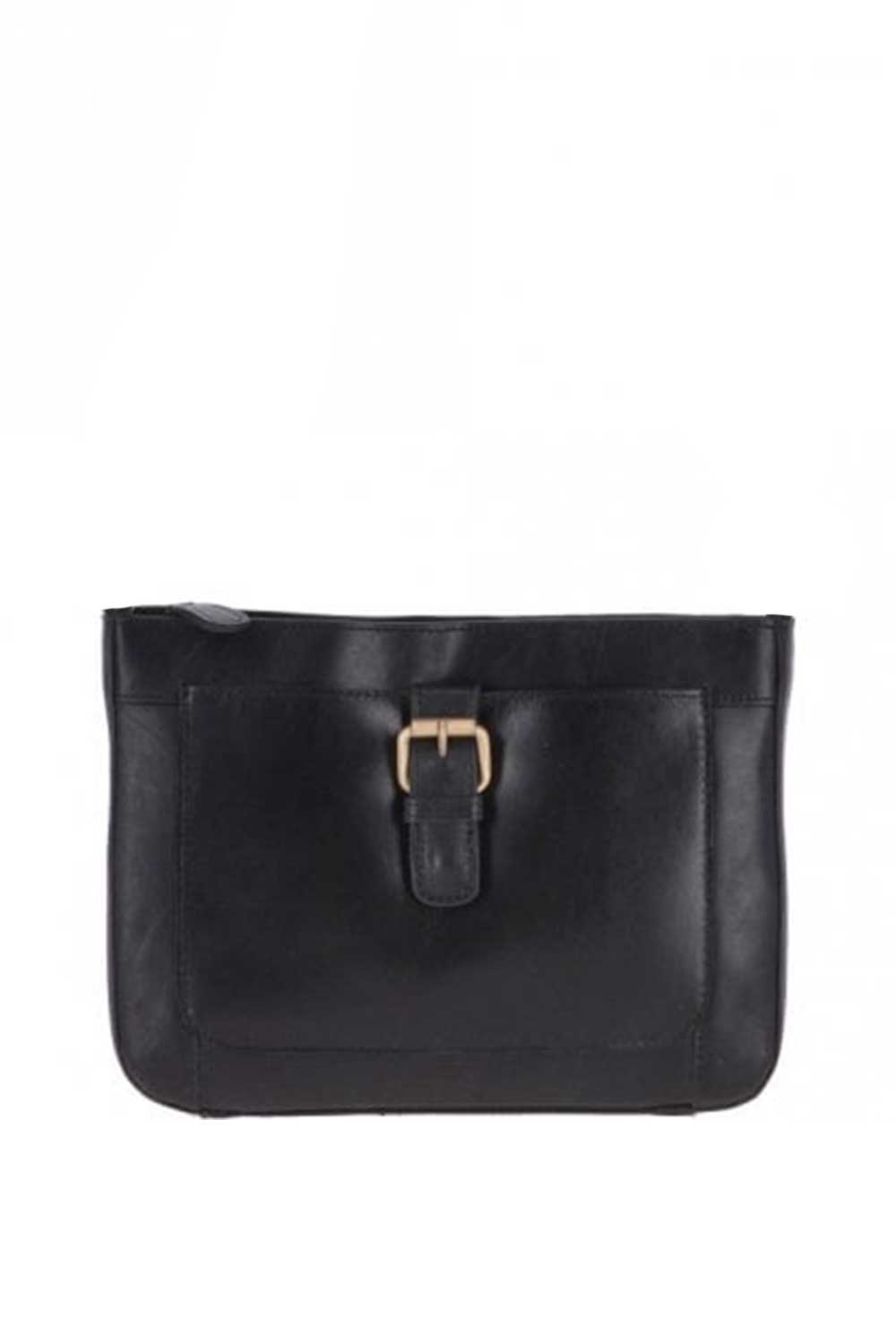 Black Vegetable Tanned Small Real Leather Shoulder Bag, Image 1 of 4