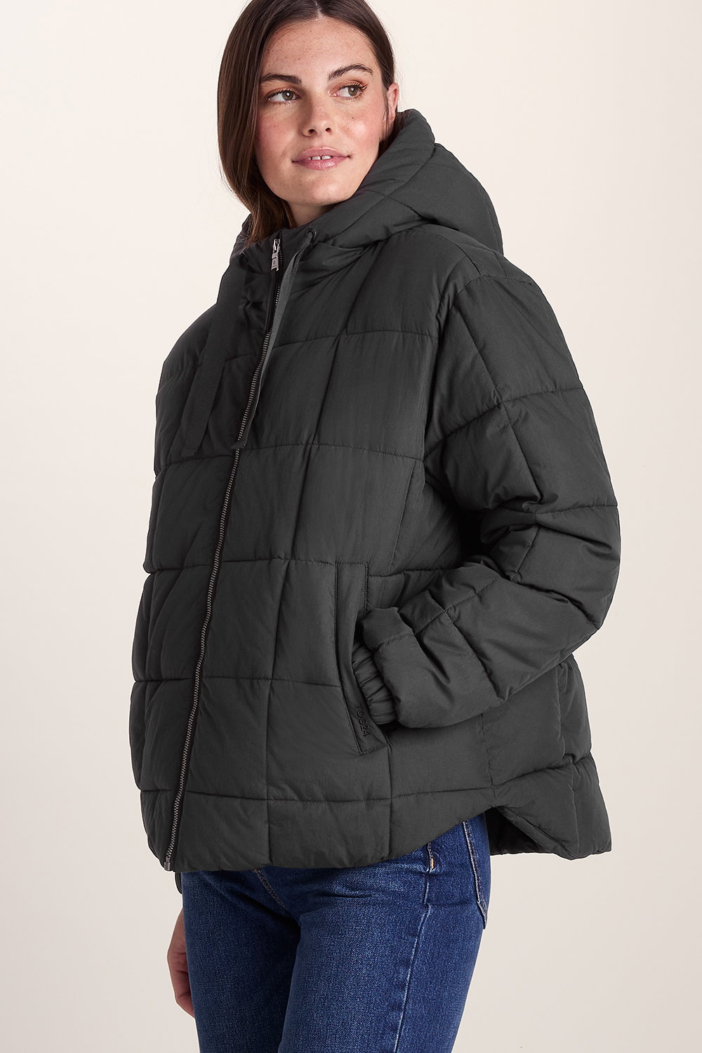 Black Else Oversized Shower Resistant Jacket, Image 5 of 6