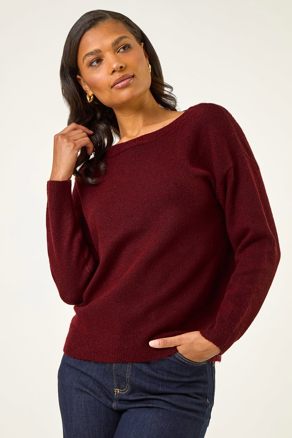 Red Ribbon Bow Tie Back Jumper, Image 5 of 5