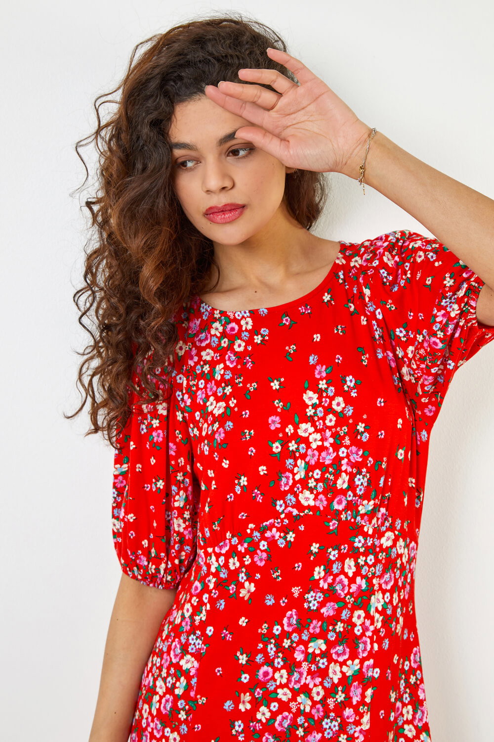 Floral Print Empire Cut Dress