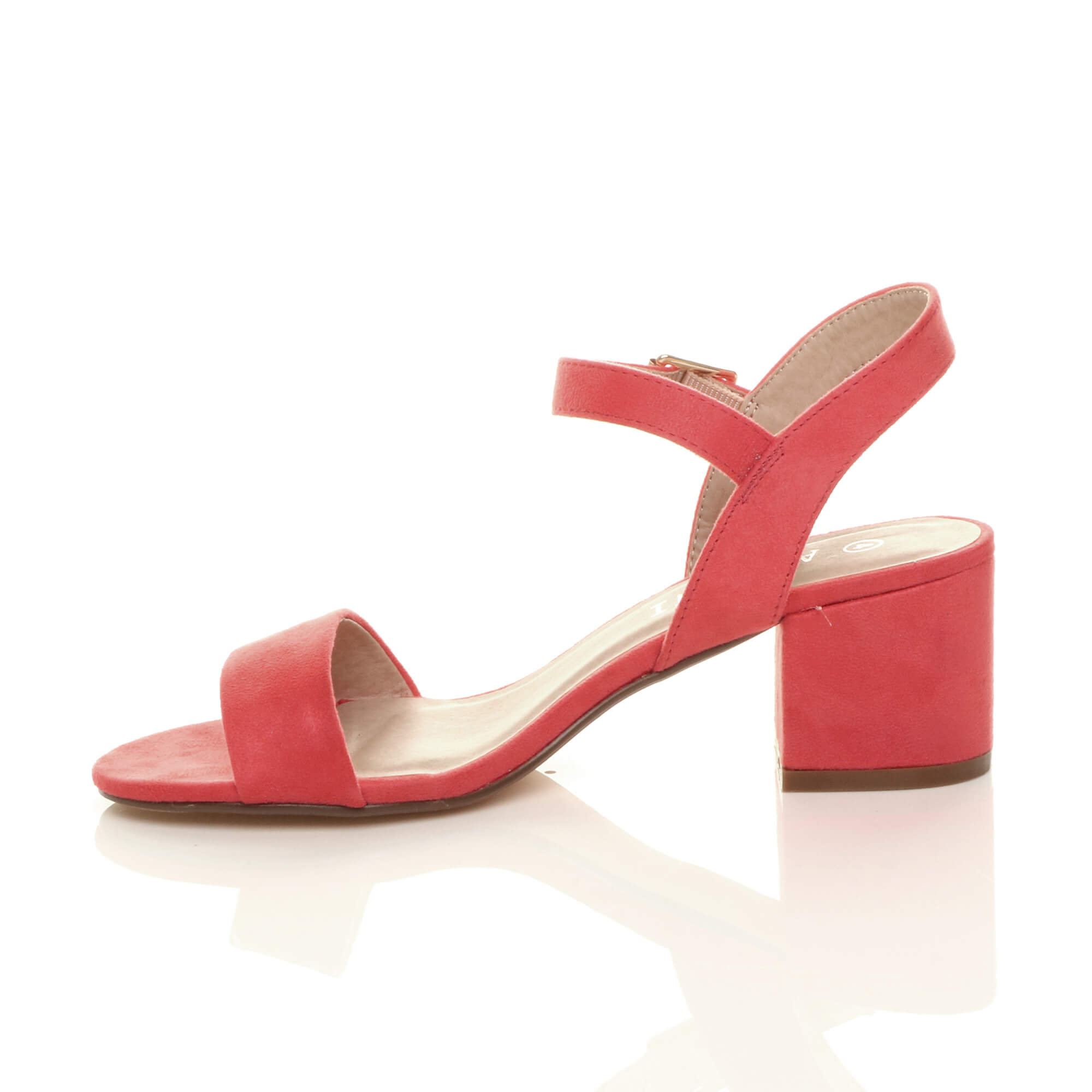 Coral AJVANI Coral Mid Block Heel Strappy Sandals, Image 3 of 6