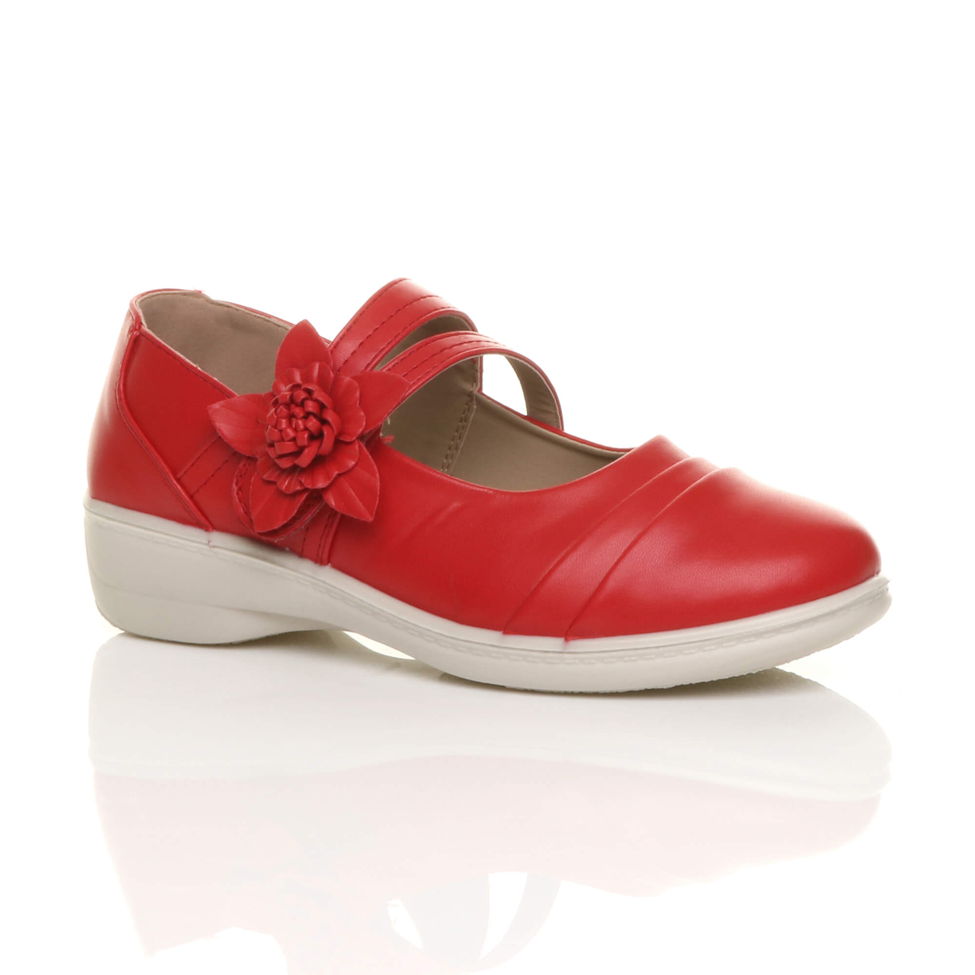 Red Flat Comfort Mary Jane Shoes, Image 1 of 6