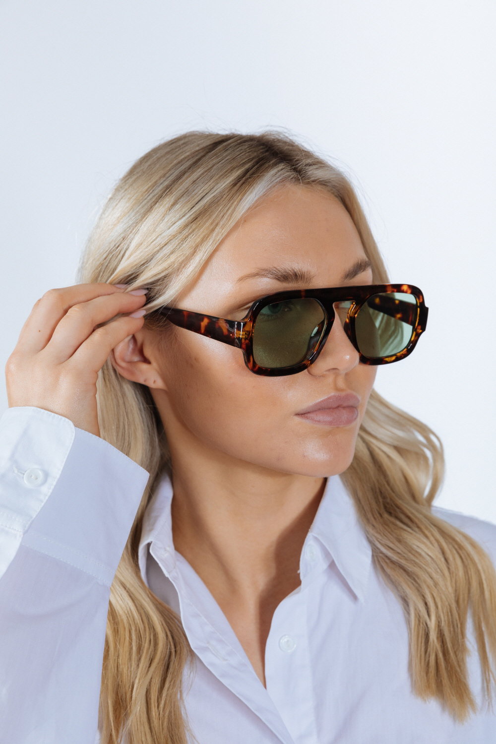 Green Retro Navigator Sunglasses, Image 1 of 6