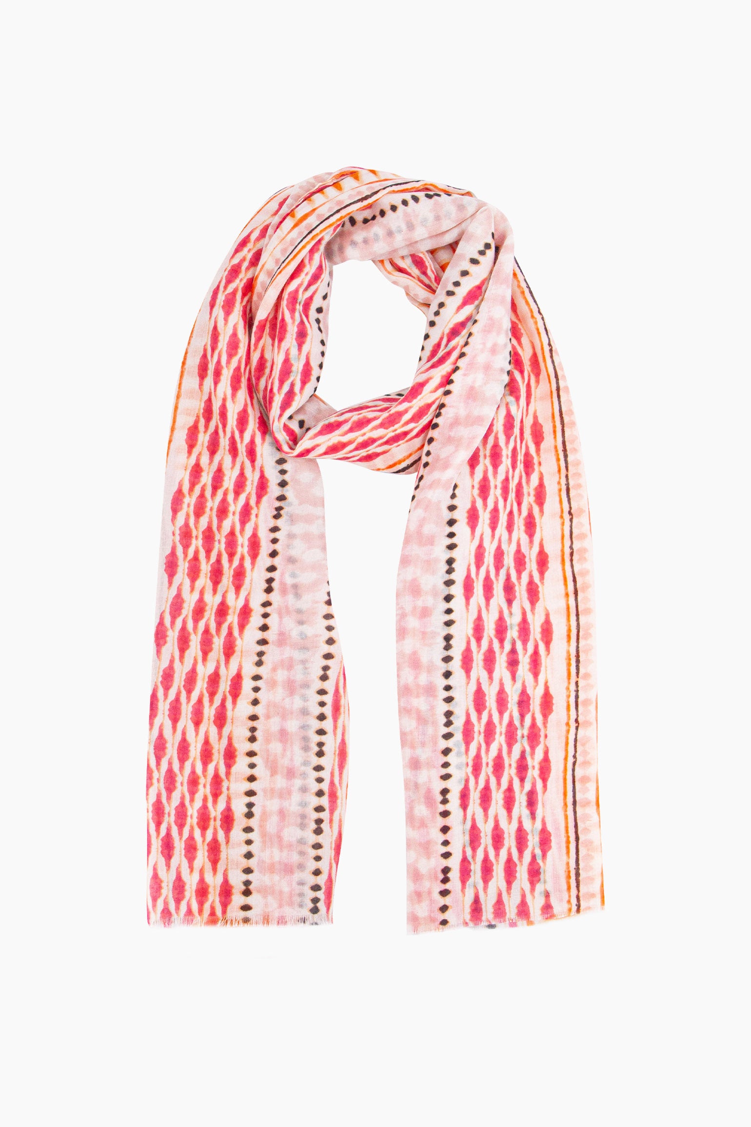 Pink Sarta Pink Geometric Boho Lightweight Scarf, Image 1 of 5