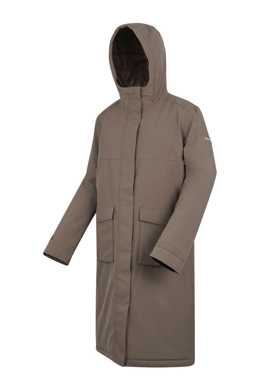 Mocha Yarli Longline Waterproof Jacket, Image 3 of 4