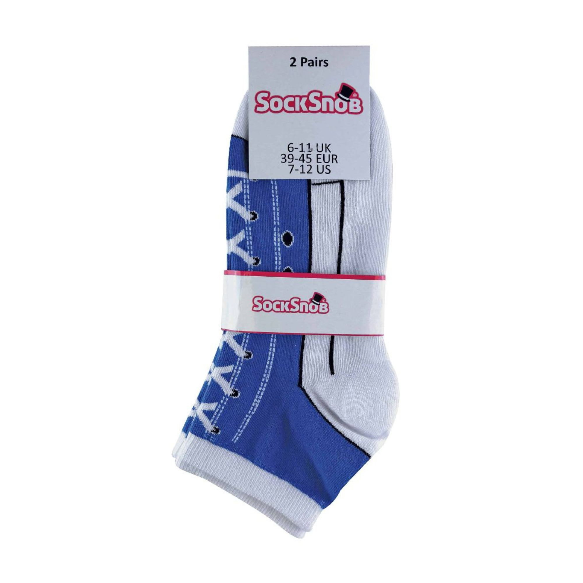 Blue 2 Pack Cotton Socks That Look Like Shoes, Image 4 of 4