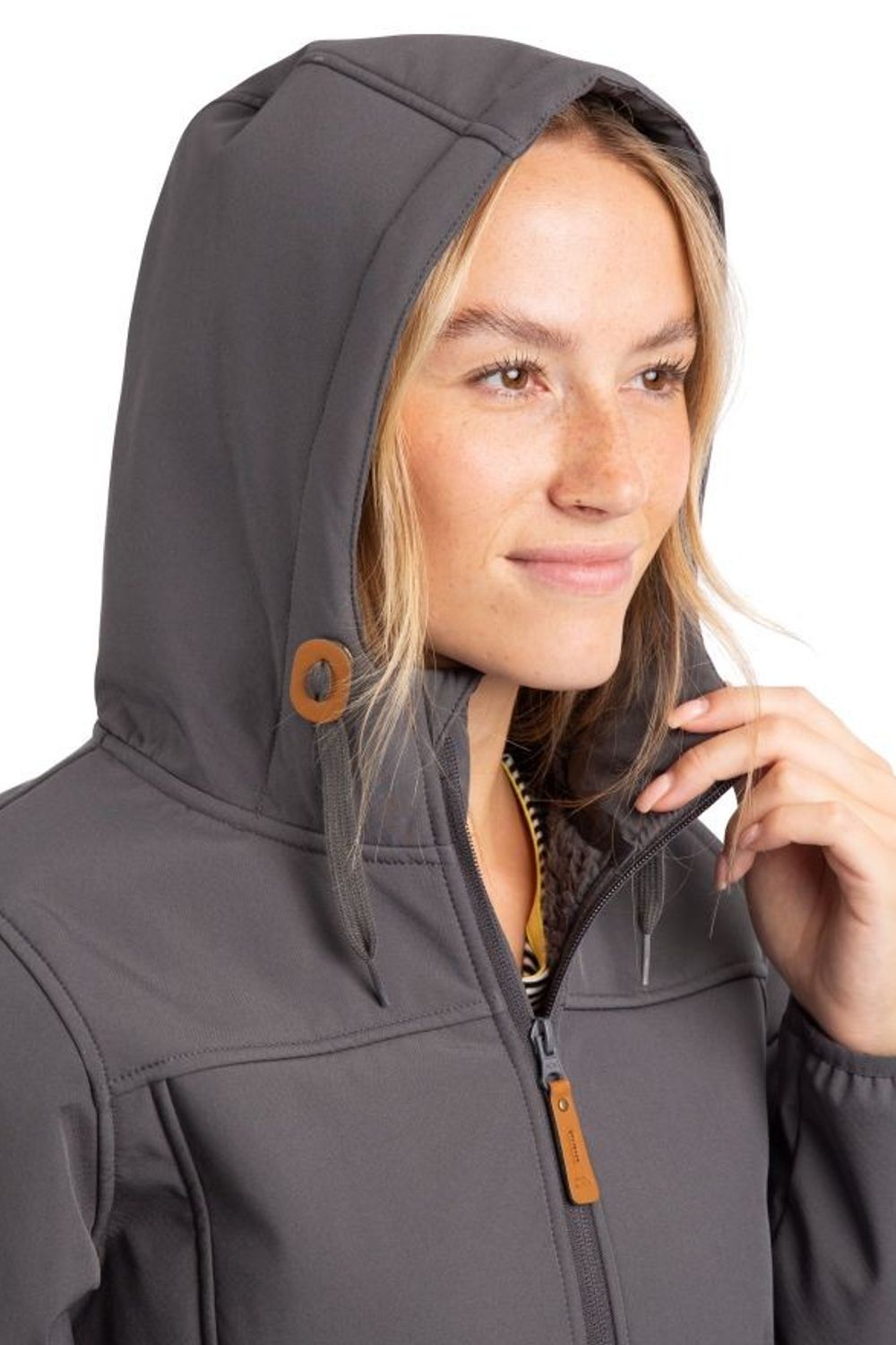 Charcoal Kristen Long Hooded Waterproof Jacket, Image 4 of 8