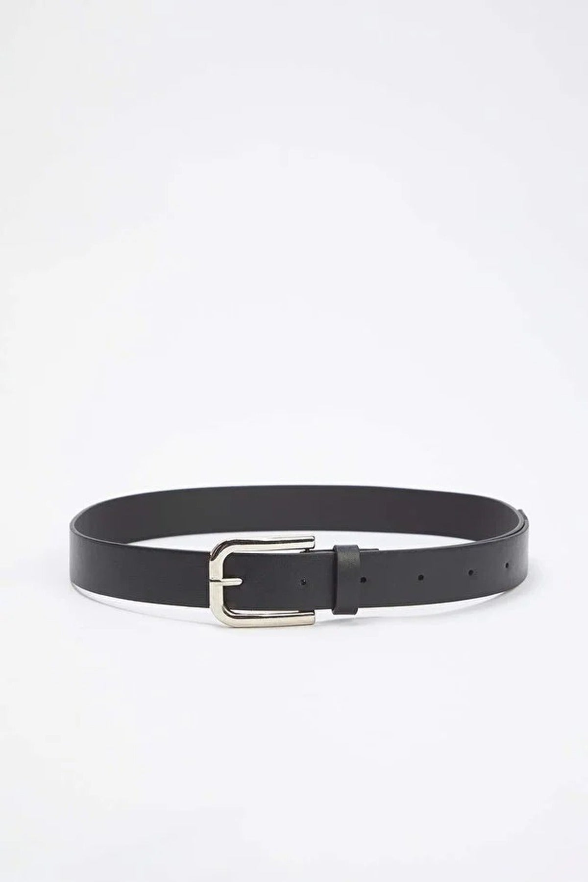 Multi Double Pack Silver Buckle Rounded Faux Leather Belt, Image 3 of 4