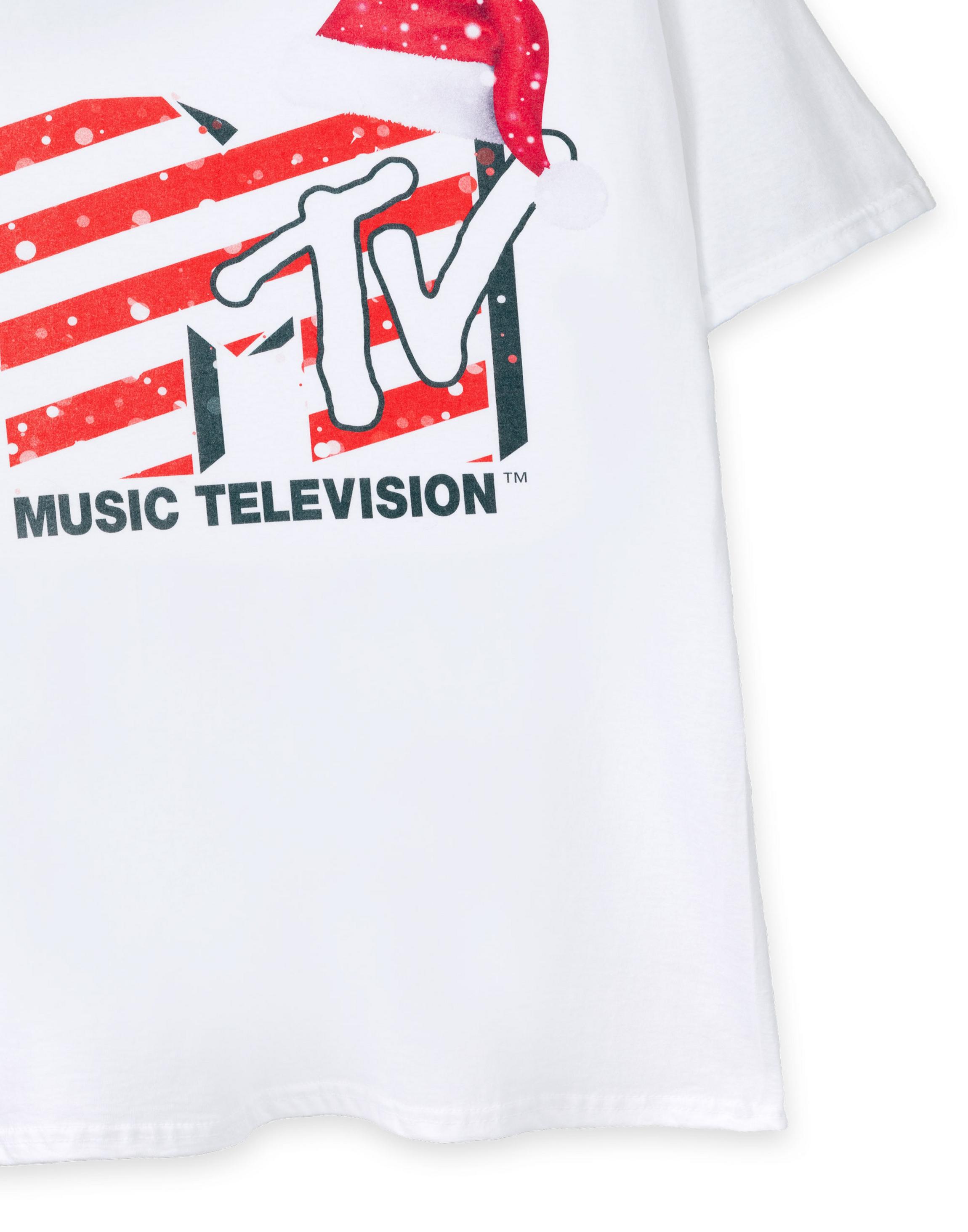 White MTV Santa Hat T-Shirt, Image 5 of 6