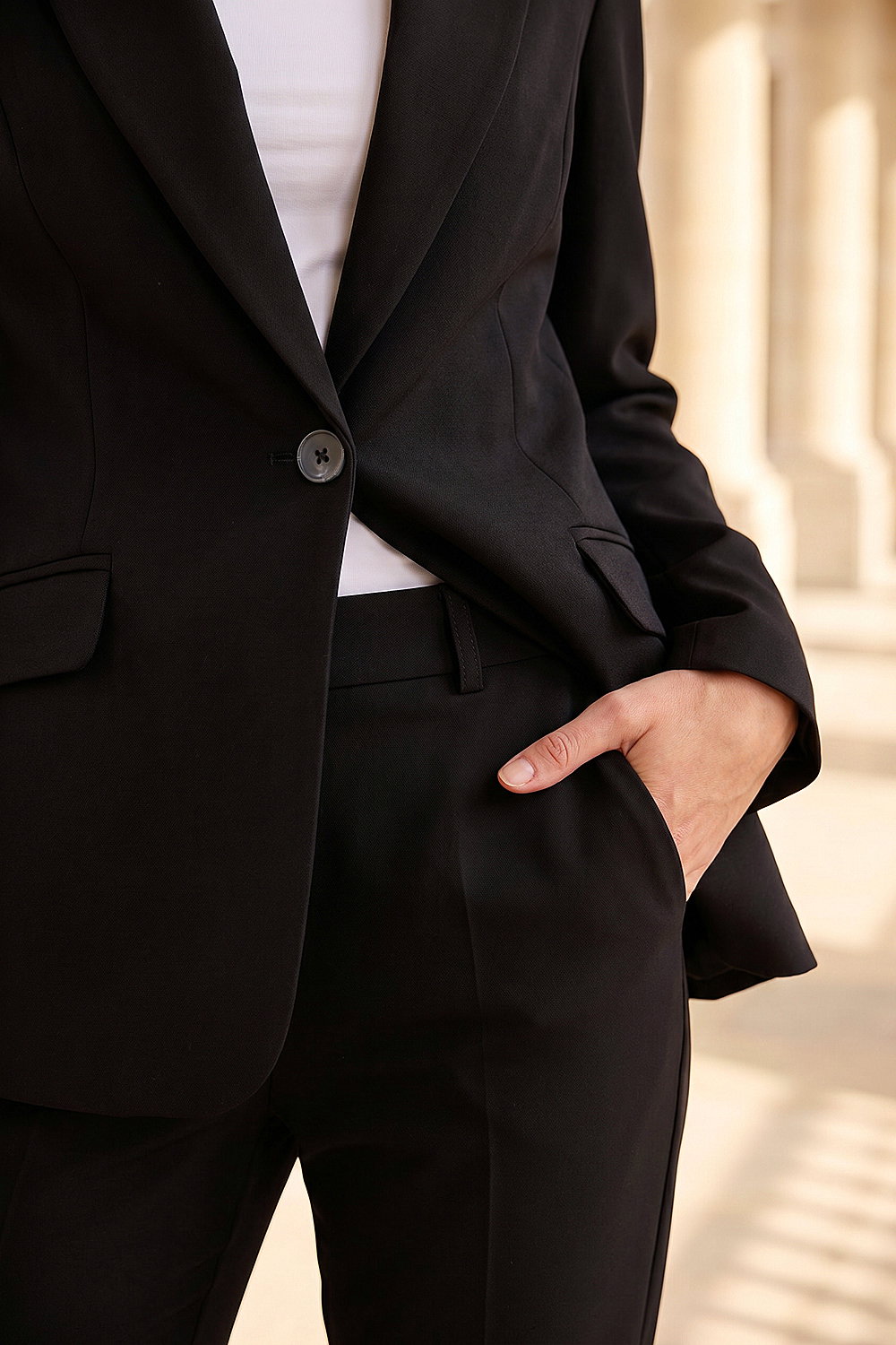 Black Single Breasted Blazer, Image 5 of 4
